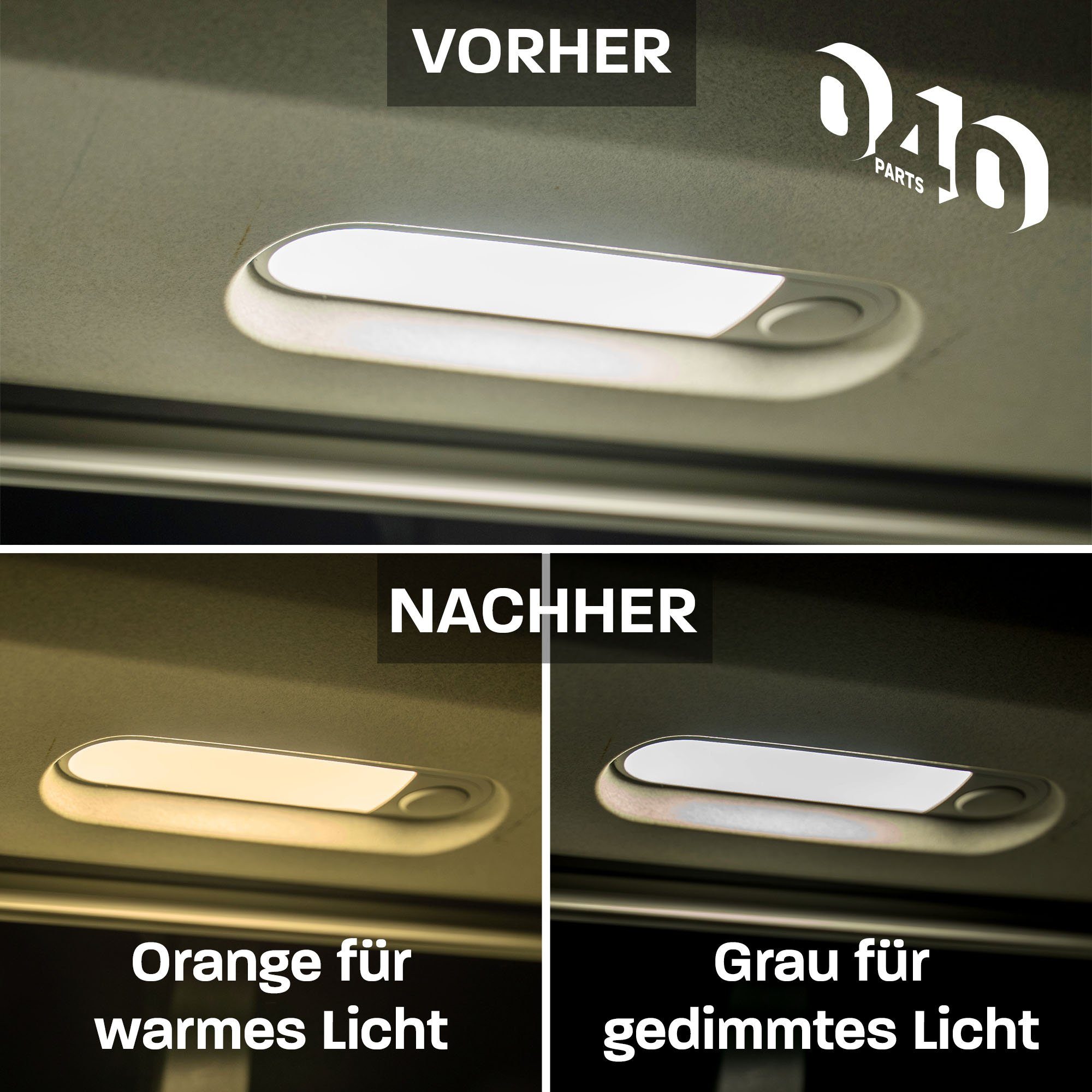 T6 VW kompatibel mit Spanngurt Innenbeleuchtung Set Farbfilter für 040Parts LED 040Parts