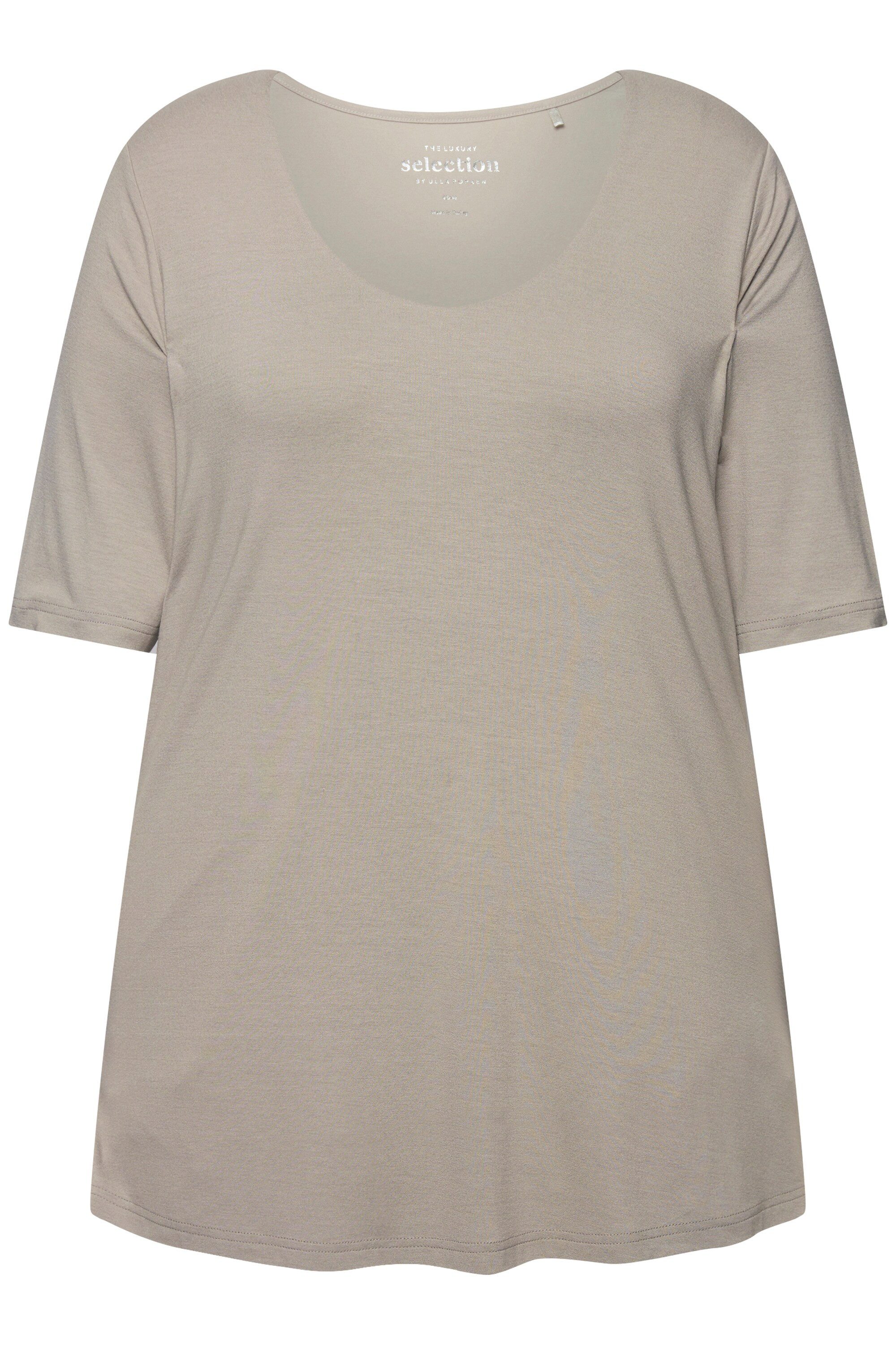 Ulla Popken T-Shirt T-Shirt vorne doppellagig günstig online kaufen