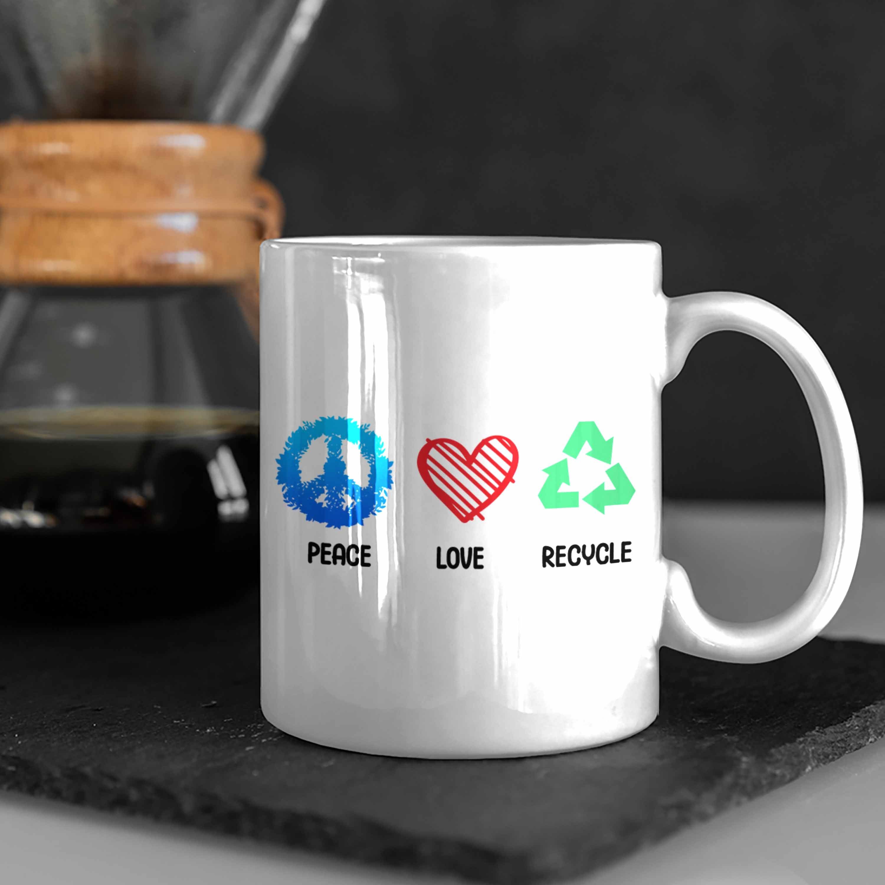 Weiss Tasse Recyceln Aktivisten Trendation Tasse Umwelt Geschenk Generation Retten Welt