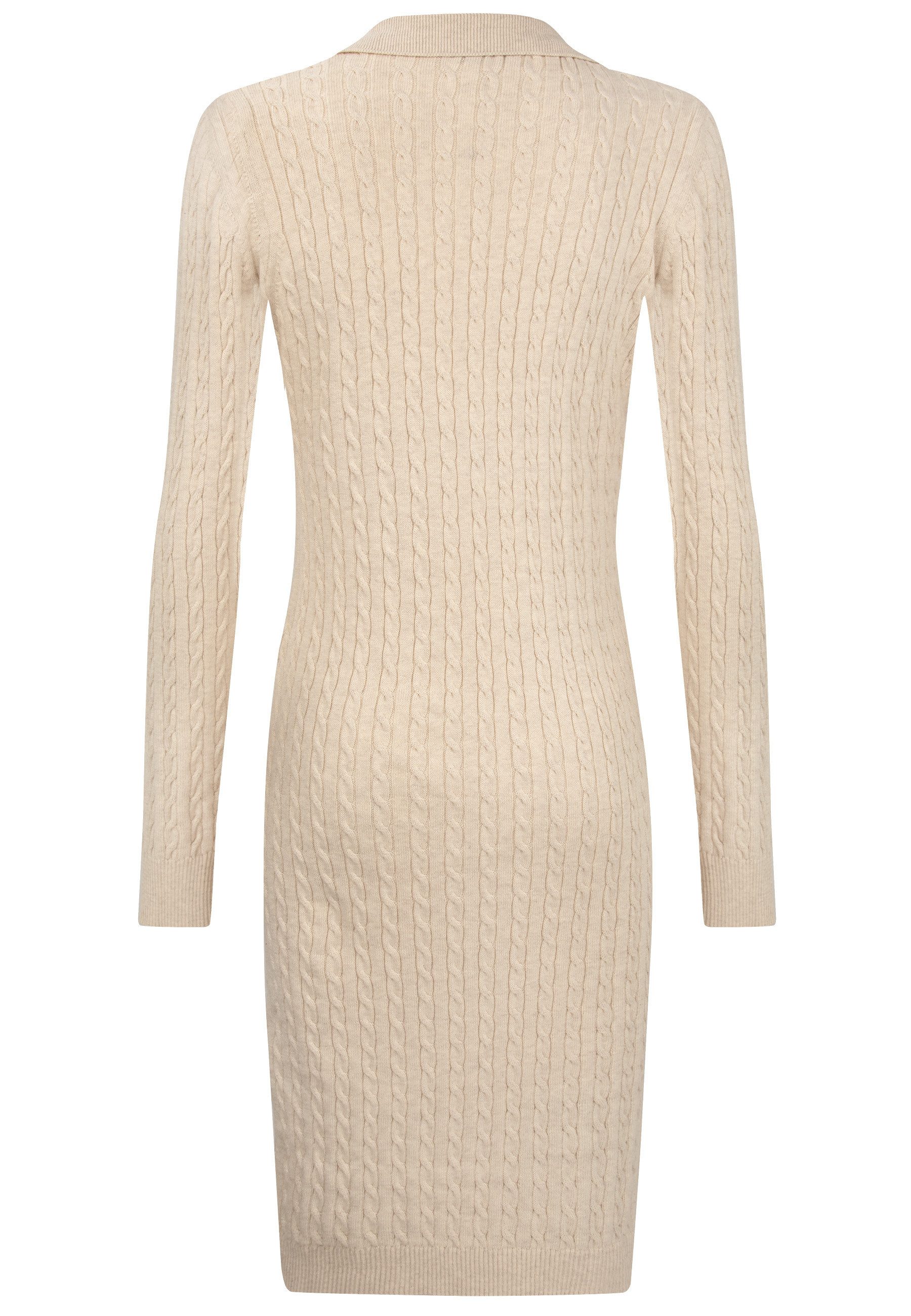 Felix Hardy Strickkleid Langärmeliges Kabelstrickkleid