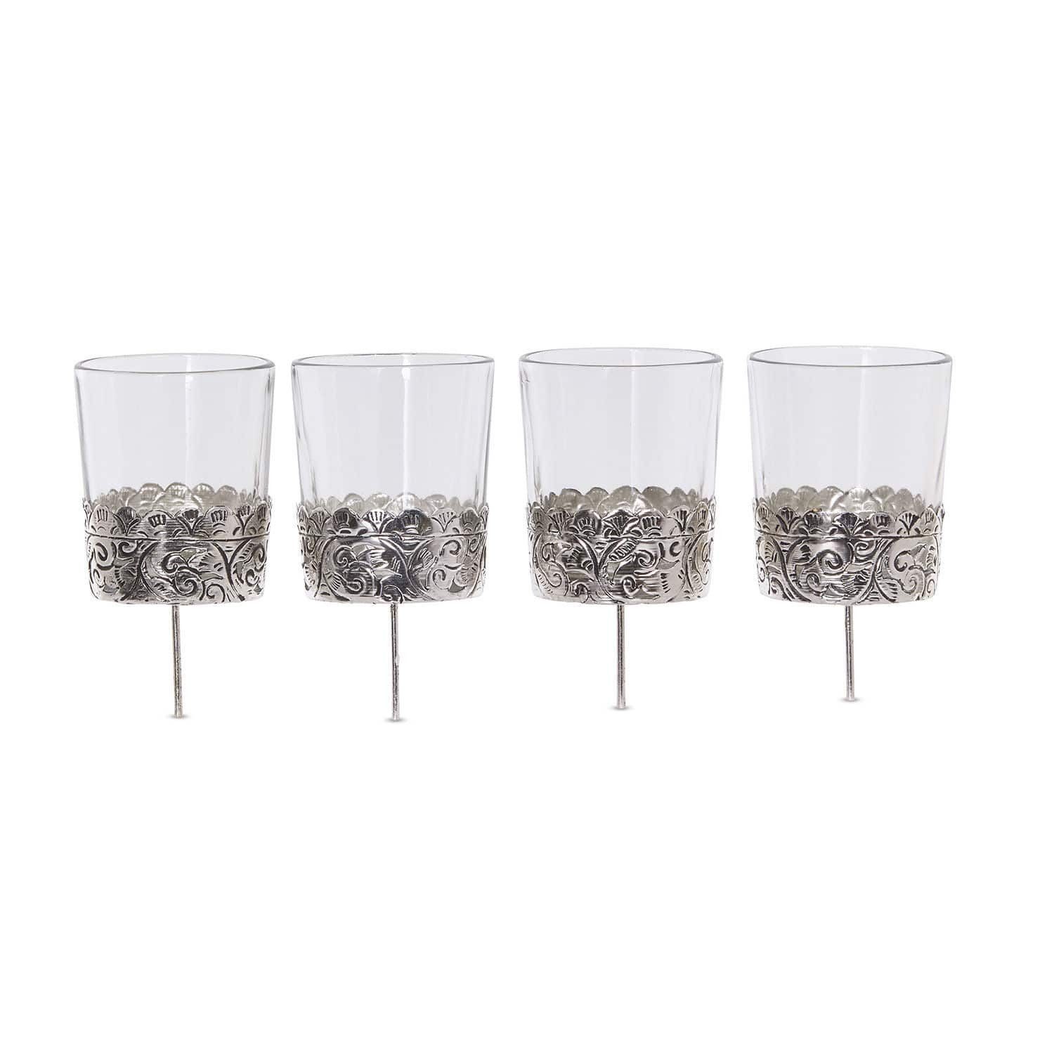 Mirabeau Adventskranz Windlicht 4er Set Pinelle klar/silber