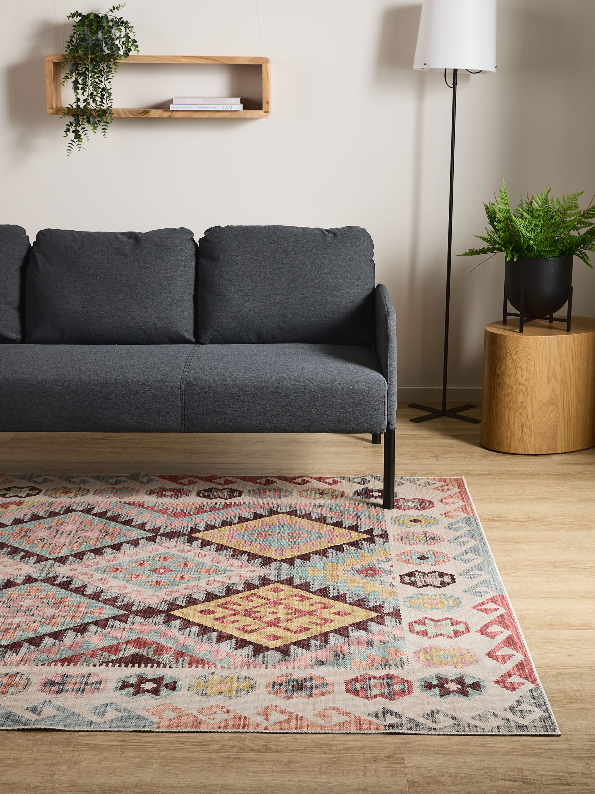 Interiyou Teppich Gent, Rechteckig, Höhe: 5 mm, Vintage Kurzflor für Wohnzimmer, Schlafzimmer, waschbar, pflegeleicht