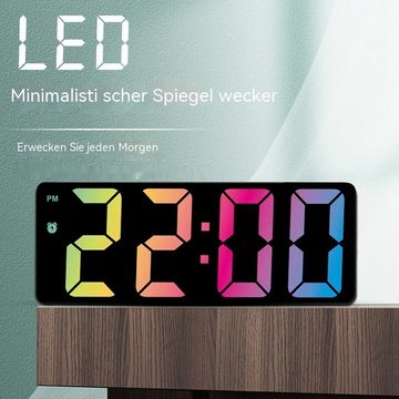 AUKUU Wecker Farbschrift Farbschrift Wecker Nachttischuhr großer Bildschirm große Schrift elektronische Uhr
