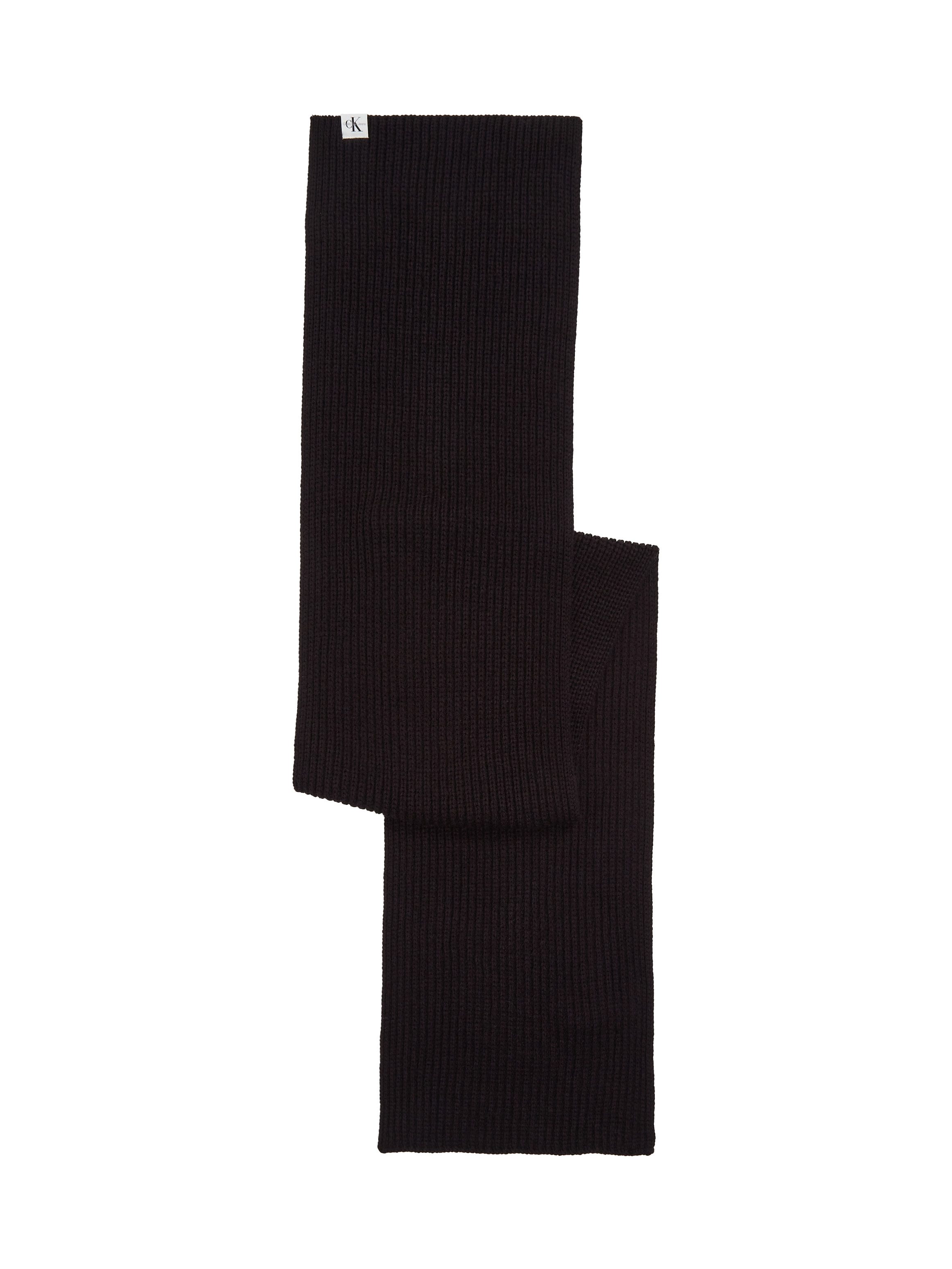 Calvin Klein Jeans Strickschal, weicher Rippstrick, aus Kunstfaser, wärmend