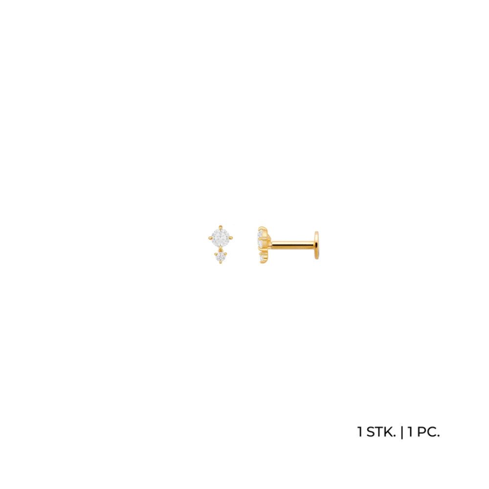 XENOX Single-Ohrstecker XG14K8006G, Zirkoniasteine in Krappenfassung