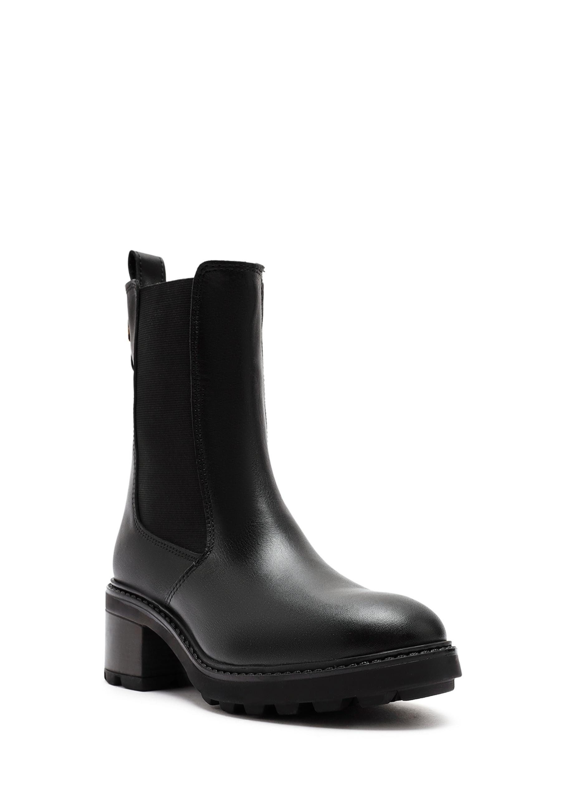 Derimod Chelsea Stiefeletten aus Leder mit Absatz Chelseaboots Lederfutter, TPU Sohle, Absatz 3,5 cm