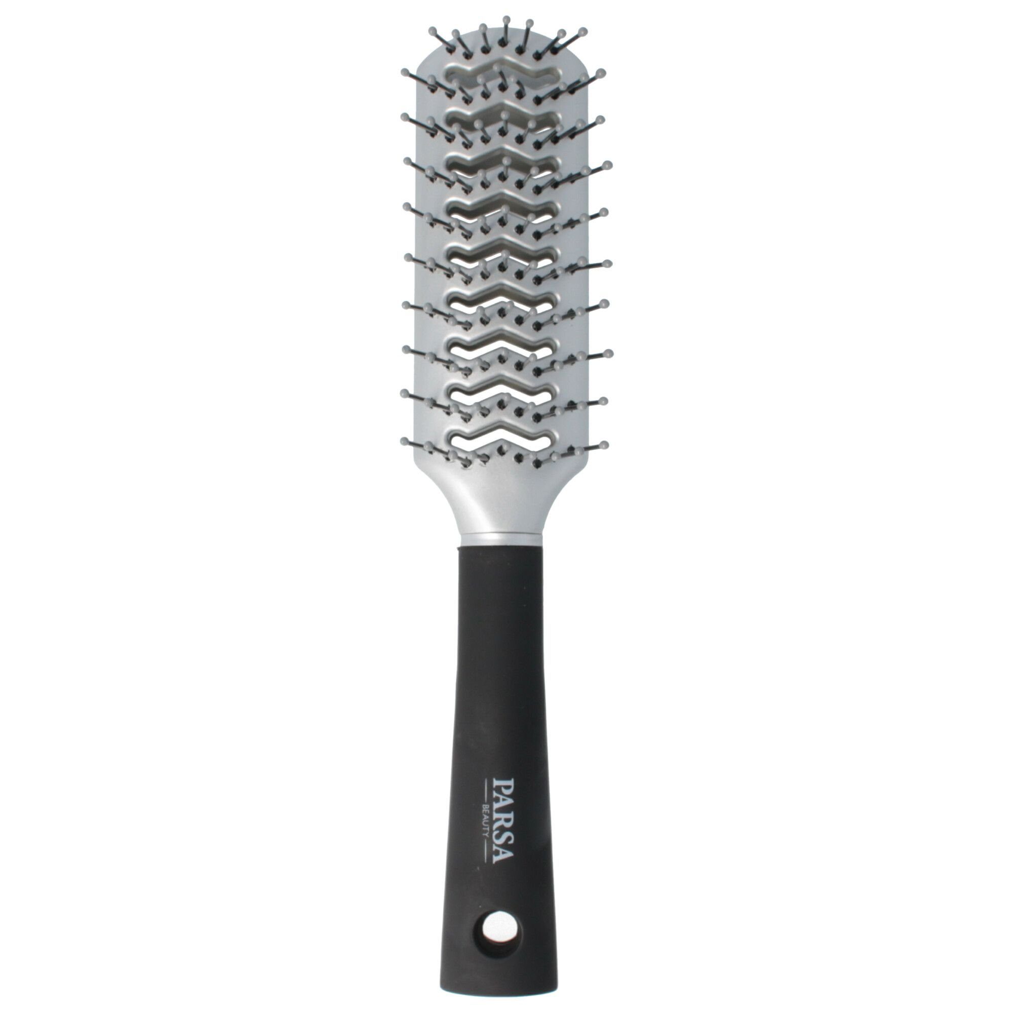 PARSA silber Haarbürste Line Trend Haarbürste Beauty Kunststoffpins mit Föhnbürste