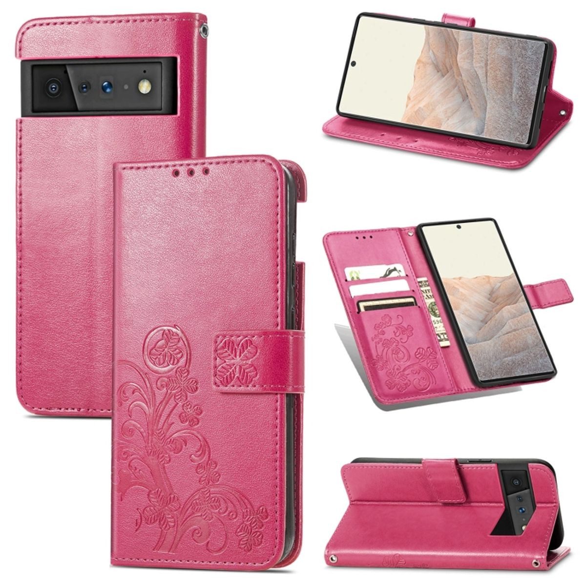 König Design Handyhülle Google Pixel 6, Schutzhülle Schutztasche Case Cover Etuis Wallet Klapptasche Bookstyle