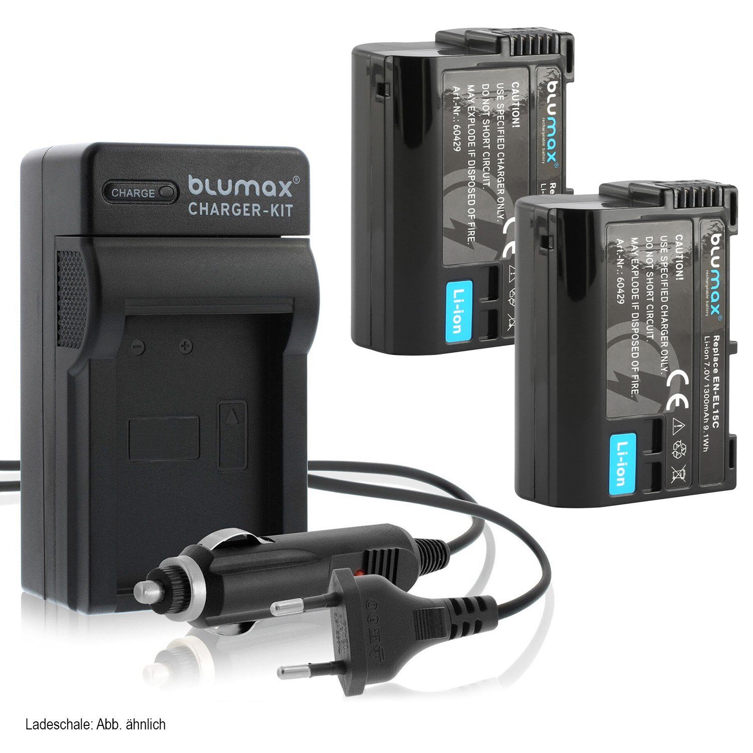 Blumax Set mit Kamera-Akku D7000, Z5 1300mAh Nikon EN-EL15C für Lader