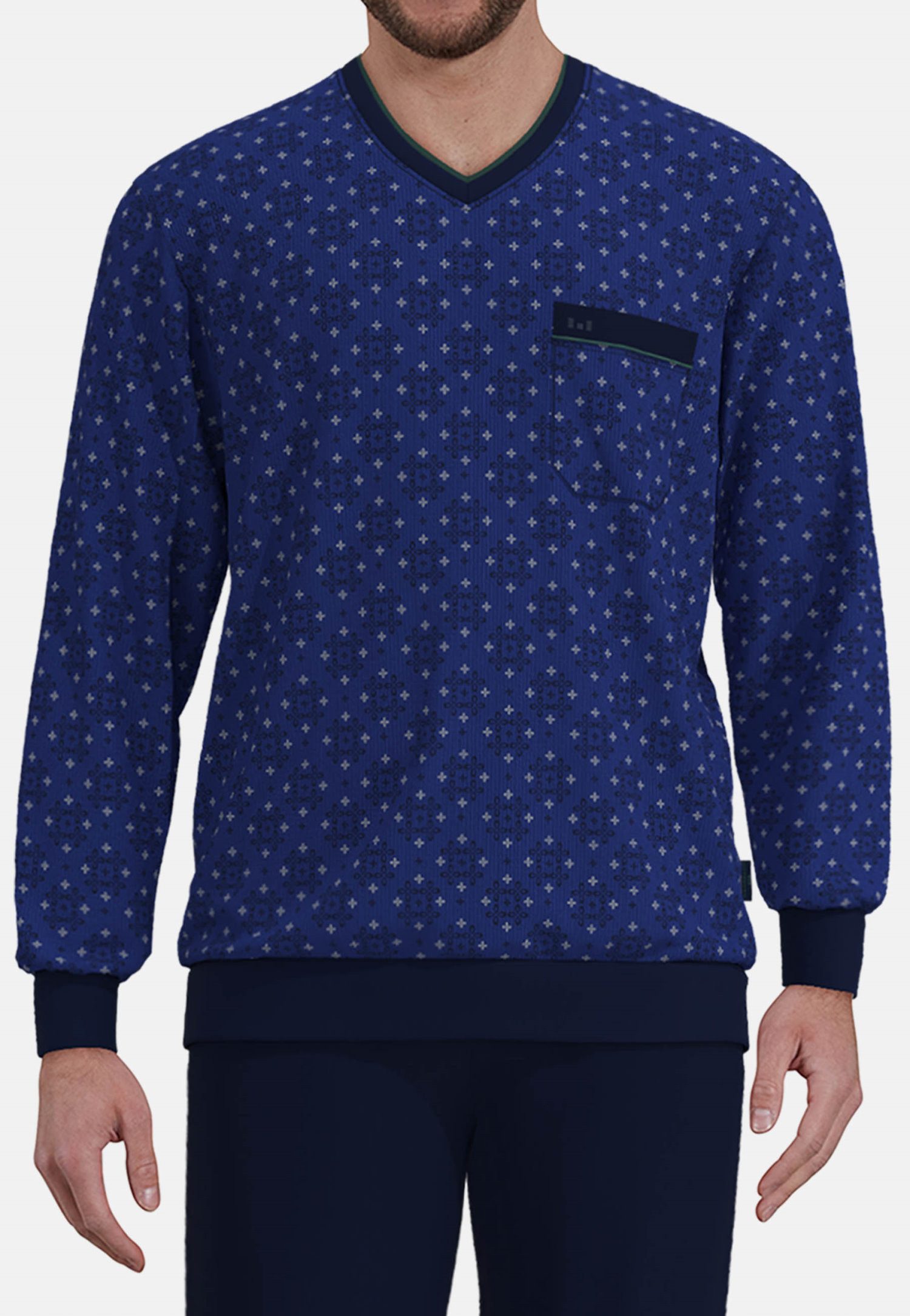 GÖTZBURG Schlafanzug Herren Pyjama mit Bündchen (2 tlg) Baumwolle günstig online kaufen