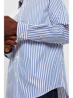 Esprit Langarmhemd Gestreiftes Hemd aus Baumwoll-Popeline