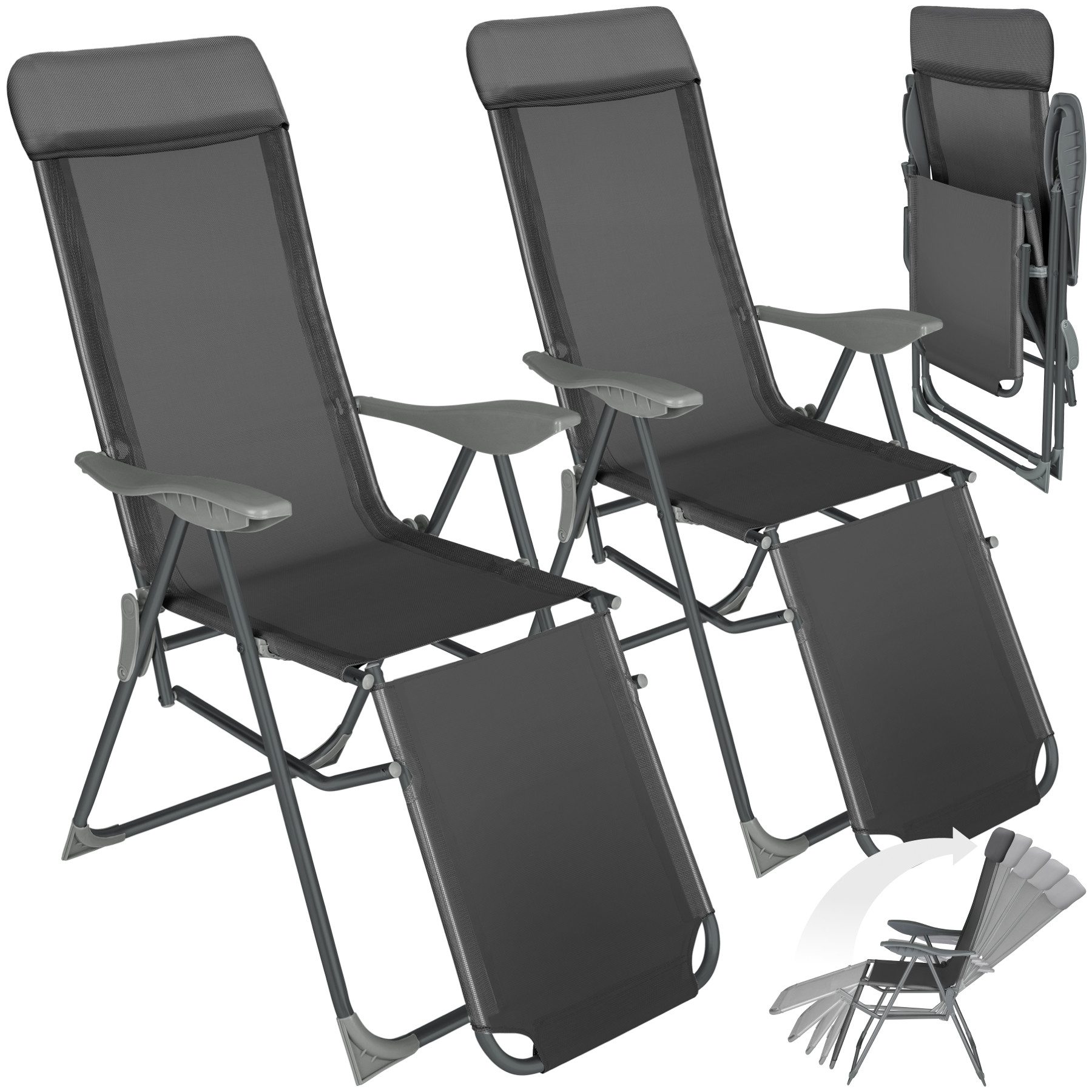 tectake Gartenstuhl 2er Set Gartenstuhl (Set., 2 St), Abnehmbares Kopfpolst günstig online kaufen