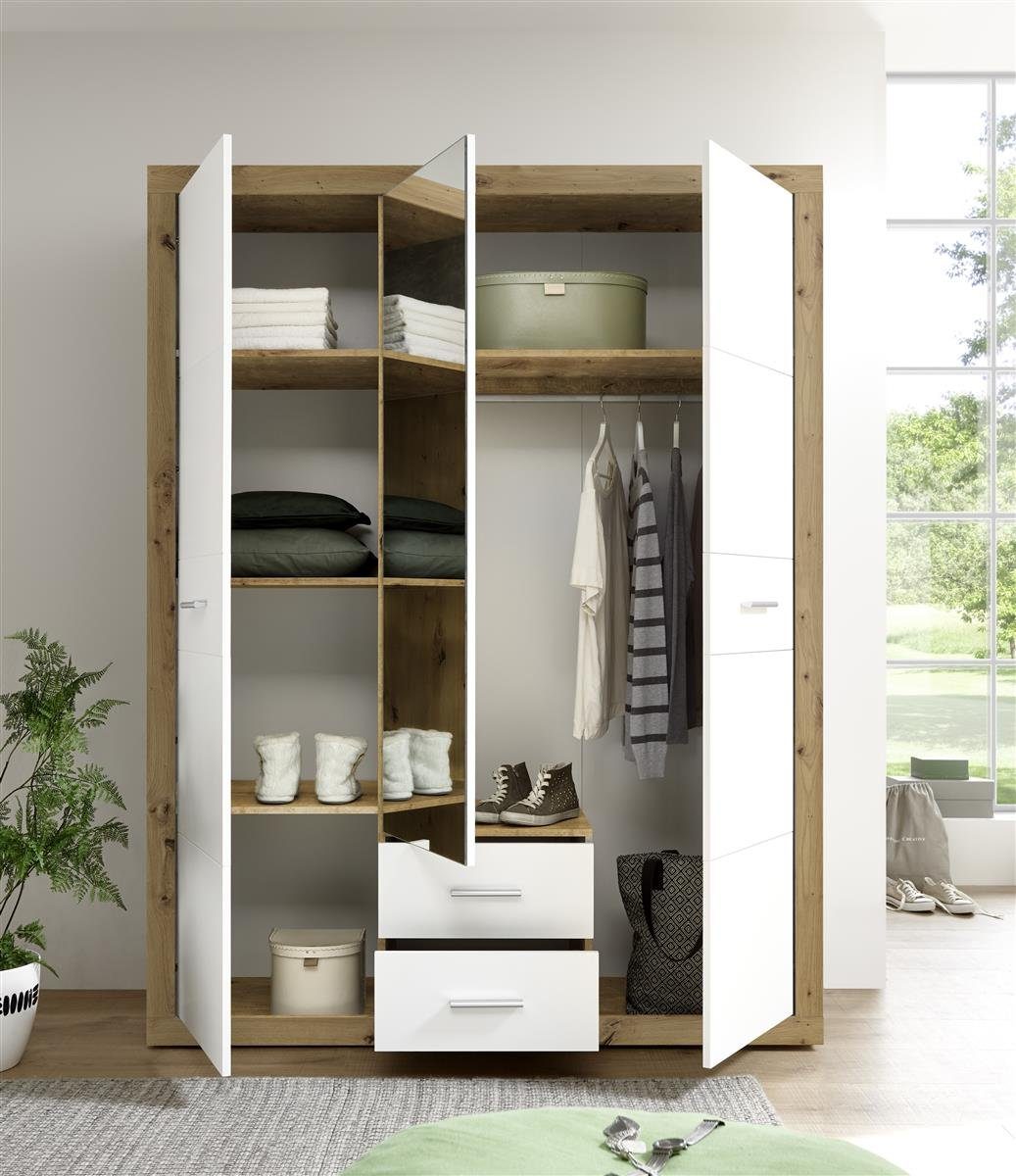 möbelando Kleiderschrank Stern 151 x 198 x 55 cm (B/H/T)