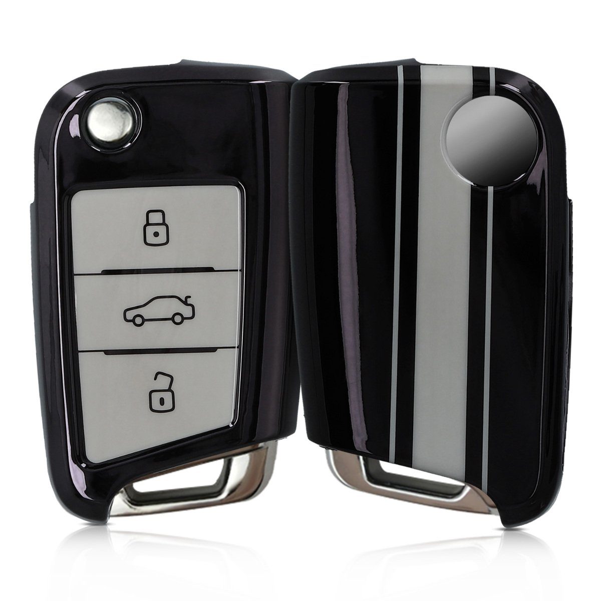kwmobile Schlüsseltasche Autoschlüssel Hülle für VW Golf 7 MK7, TPU Schlüsselhülle Weiß