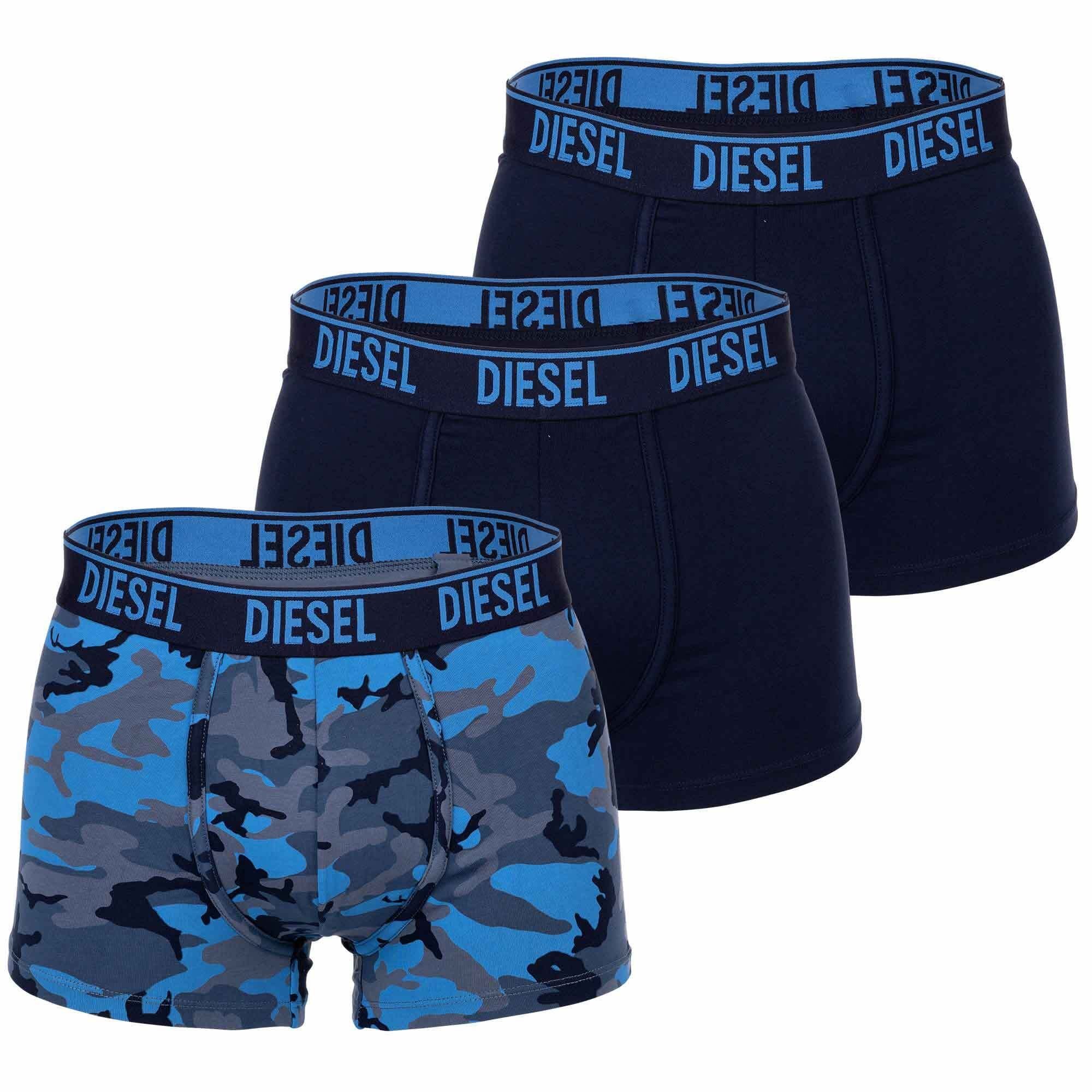 Herren Blau Boxer 3er Boxershorts, Diesel Pack -