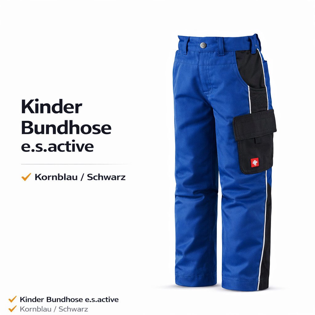 Engelbert Strauss Bundfaltenhose Kinder Bundhose e.s.active blau/schwarz strapazierfähig