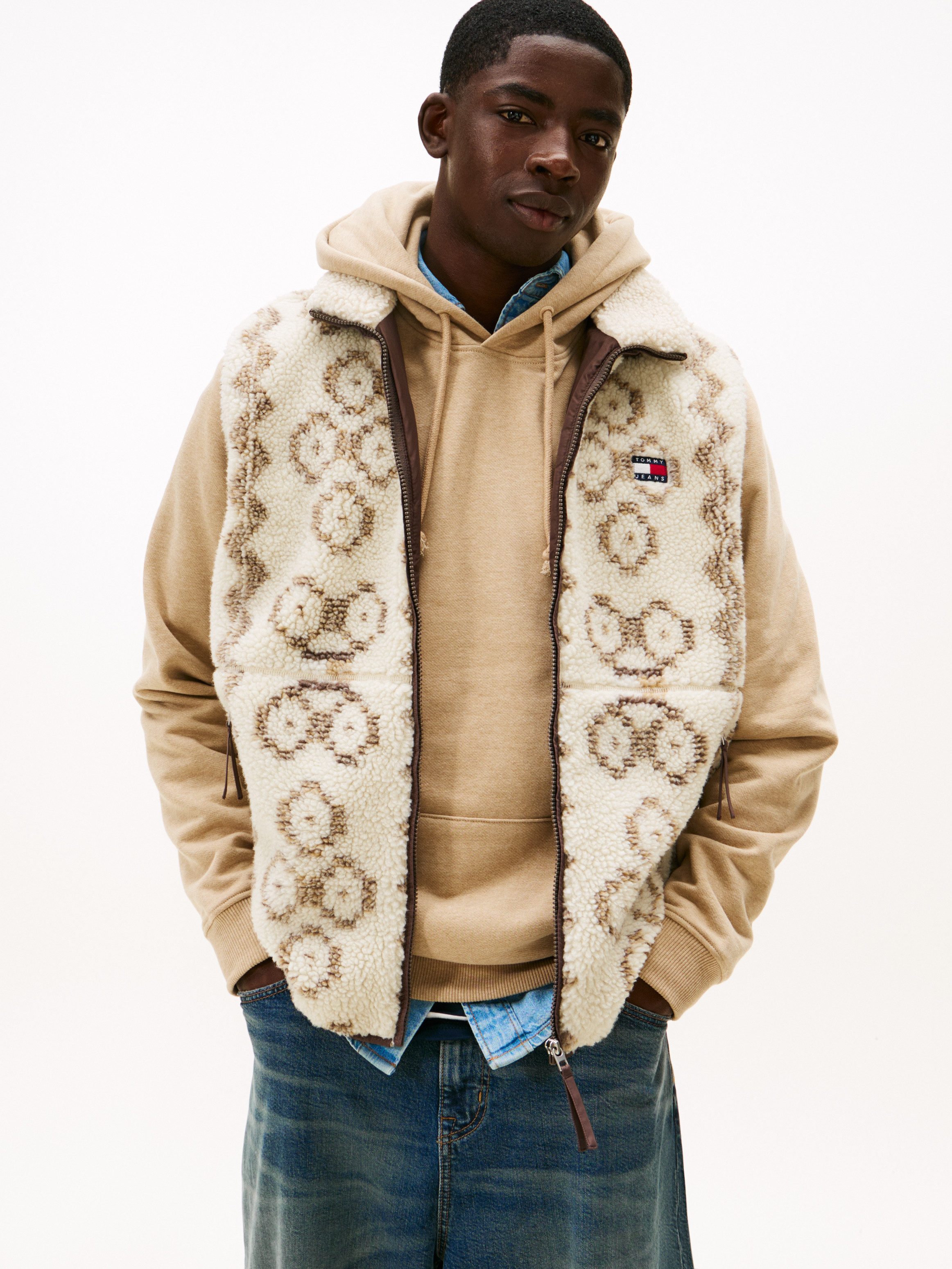 Tommy Jeans Fleeceweste TJM TEDDY AOP Stehkragen, normale Passform günstig online kaufen