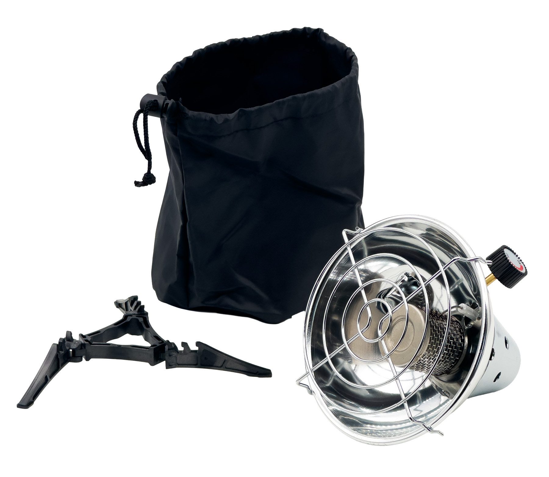 GARDINGER Heizstrahler Kartuschen Camping Heizstrahler Heat Hunter 1,8 kW Piezo Ständer, geeignet für Camper, Angler und Jäger