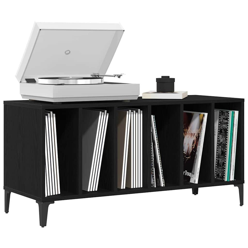vidaXL Seitenschrank Schallplattenschrank Schwarz Eichen-Optik 100 x 38 x 48 cm (1-St)