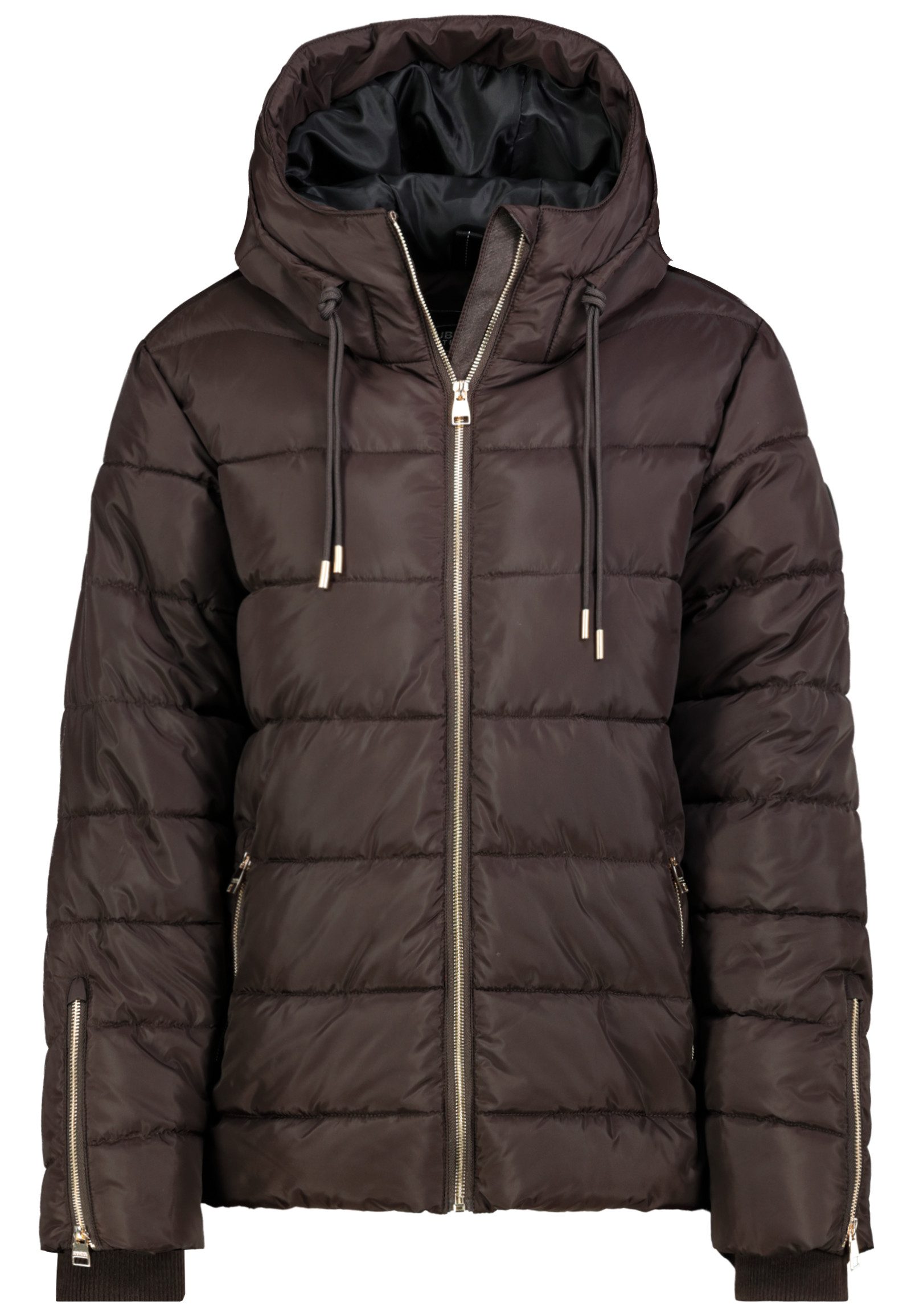 SUBLEVEL Winterjacke Damen Winterjacke Kapuze Goldene Reißverschlüsse, Doppelkordeln, Kapuze
