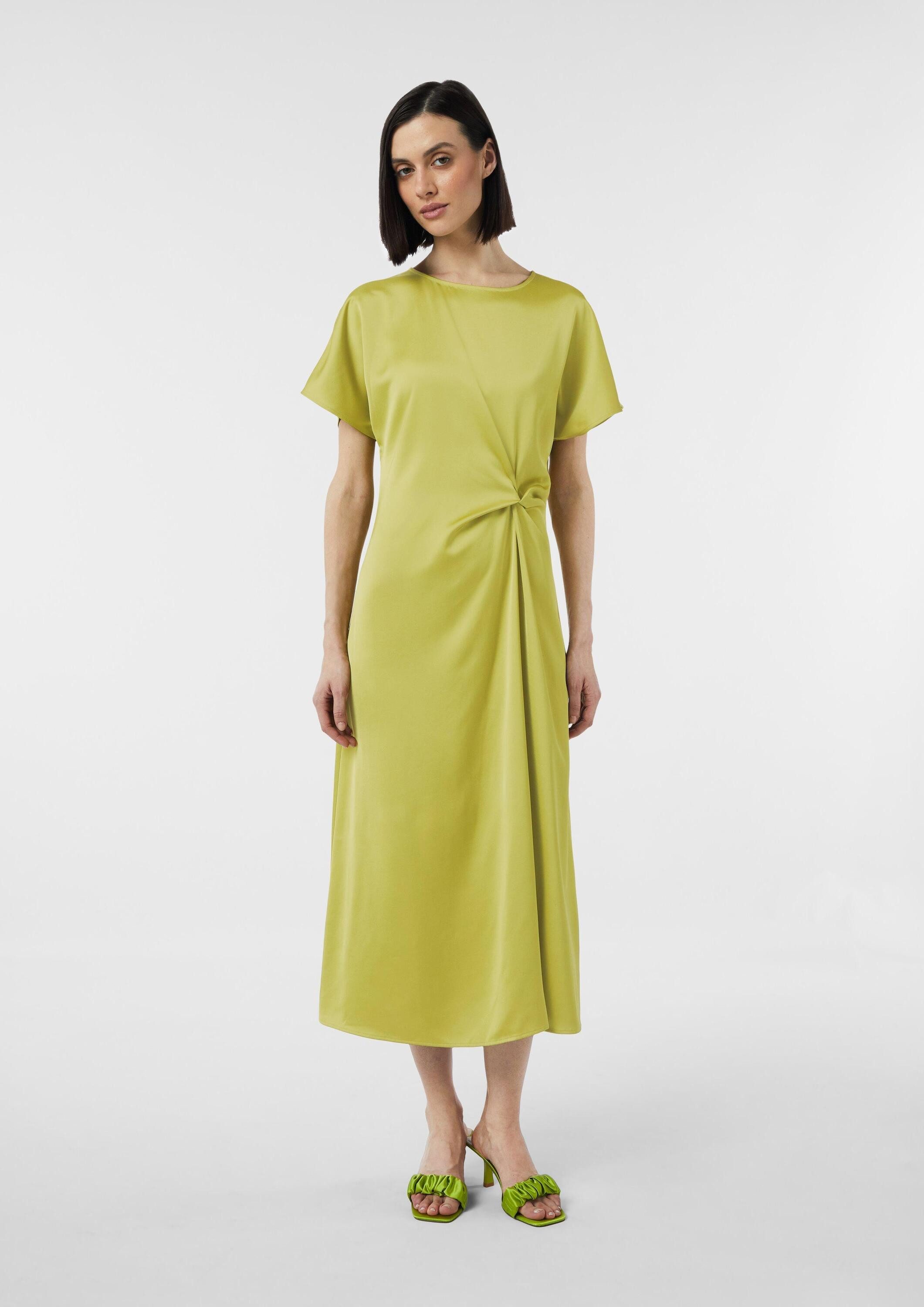 comma Midikleid Kleid Fließendes Satinkleid mit Knotendetail günstig online kaufen