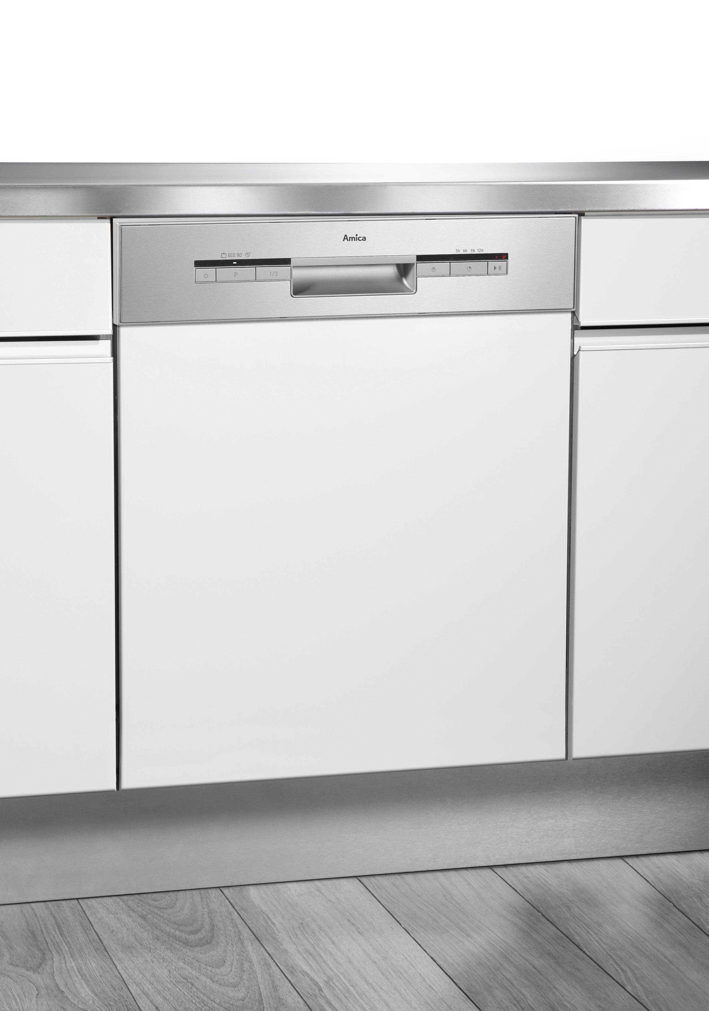 Amica teilintegrierbarer Geschirrspüler EGSP 14797-1 E, 12 Maßgedecke, Startzeitvorwahl