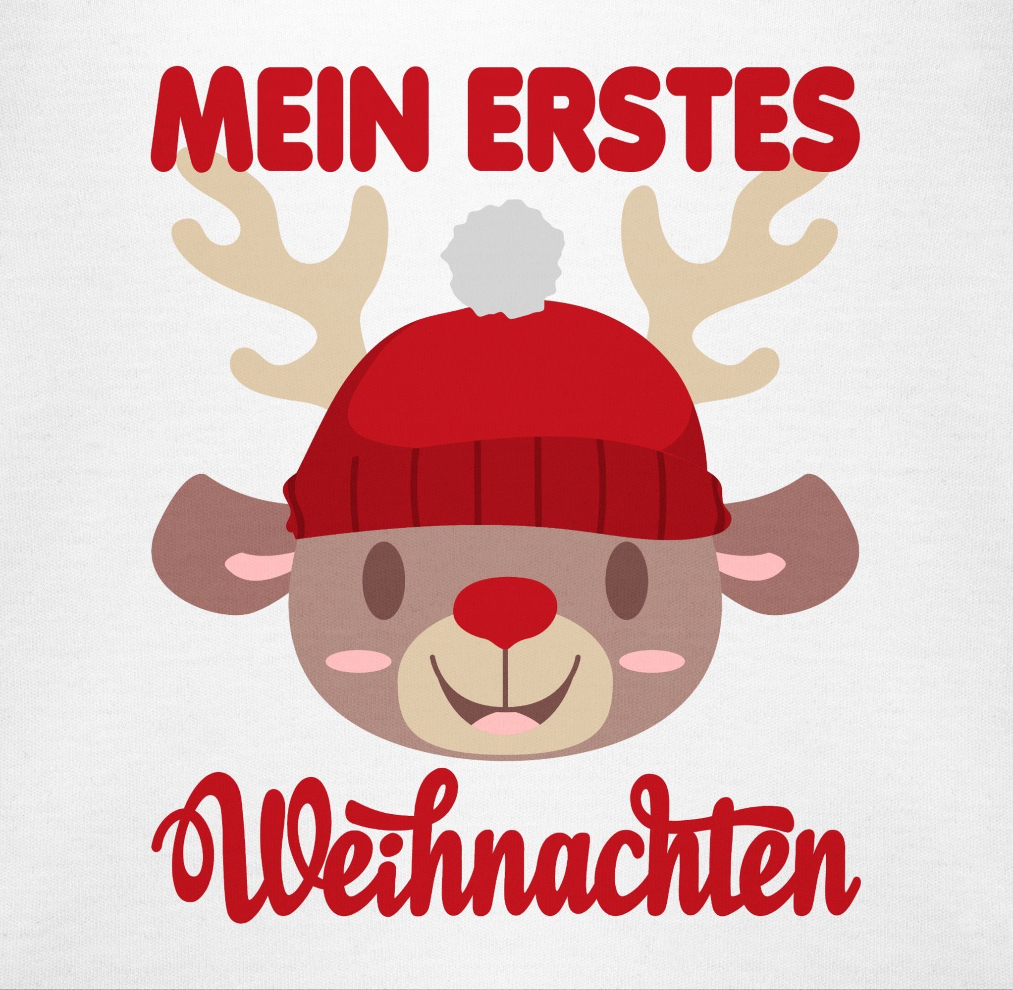 Mein Weihnachten Weiß Kleidung mit Baby Rentier Shirtracer Shirtbody 2 erstes Weihnachten