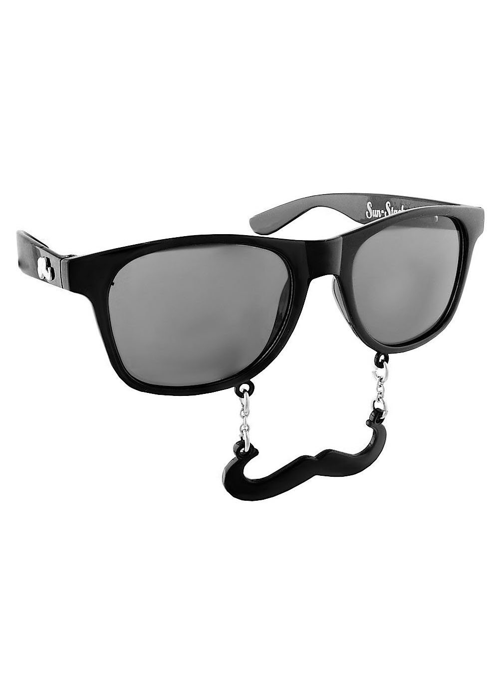 Sun Staches Kostüm Partybrille Classic schwarz, Lustige Brille mit Zwirbelbart