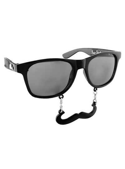 Sun Staches Kostüm Partybrille Classic schwarz, Lustige Brille mit Zwirbelbart
