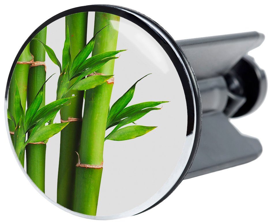 Sanilo Waschbeckenstöpsel Bambus, Ø 4.0 cm, hochwertig, universell, mit  Motiv, 100% wasserdicht
