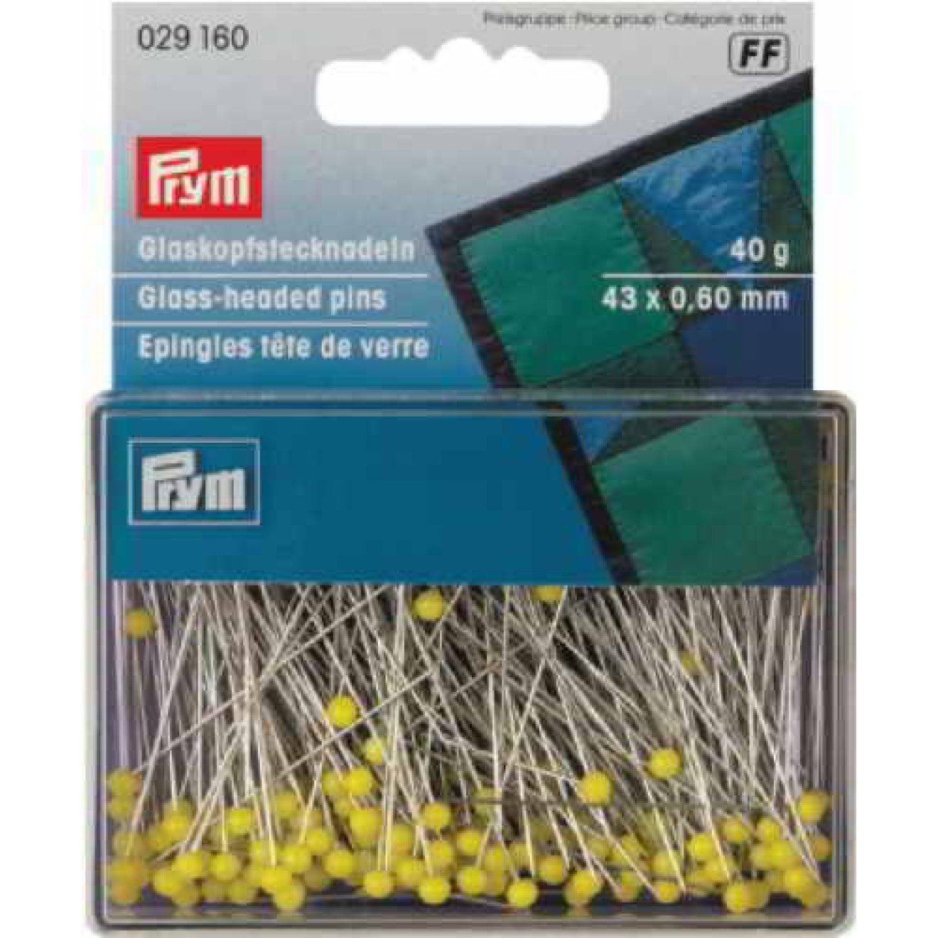 Prym Спиці Glaskopfnadeln 0,60x43 mm silber/gelb 40 g