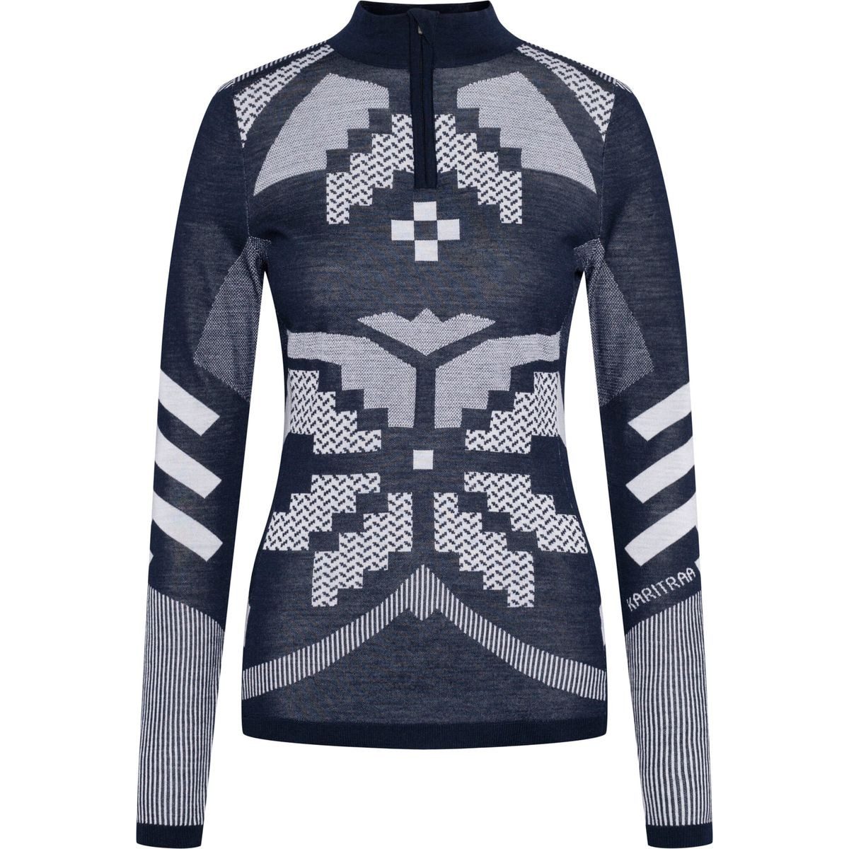 Kari Traa Layershirt Faith Half Zip Nahtloses Damenoberteil aus Merinowolle mit hohem Kragen und halbem