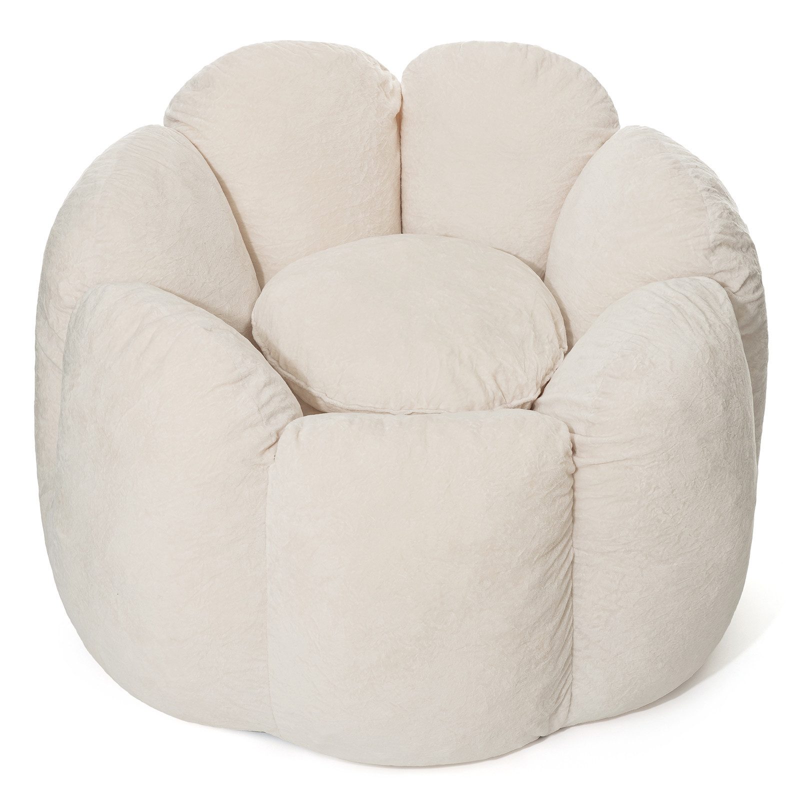 Insma Sitzsack ergonomisch Relaxsessel Blumenform Lazy-Sofa mit Dekokissen (Einzelsofa mit Rückenlehne für Wohnzimmer, Schlafzimmer), 100×100×75 cm