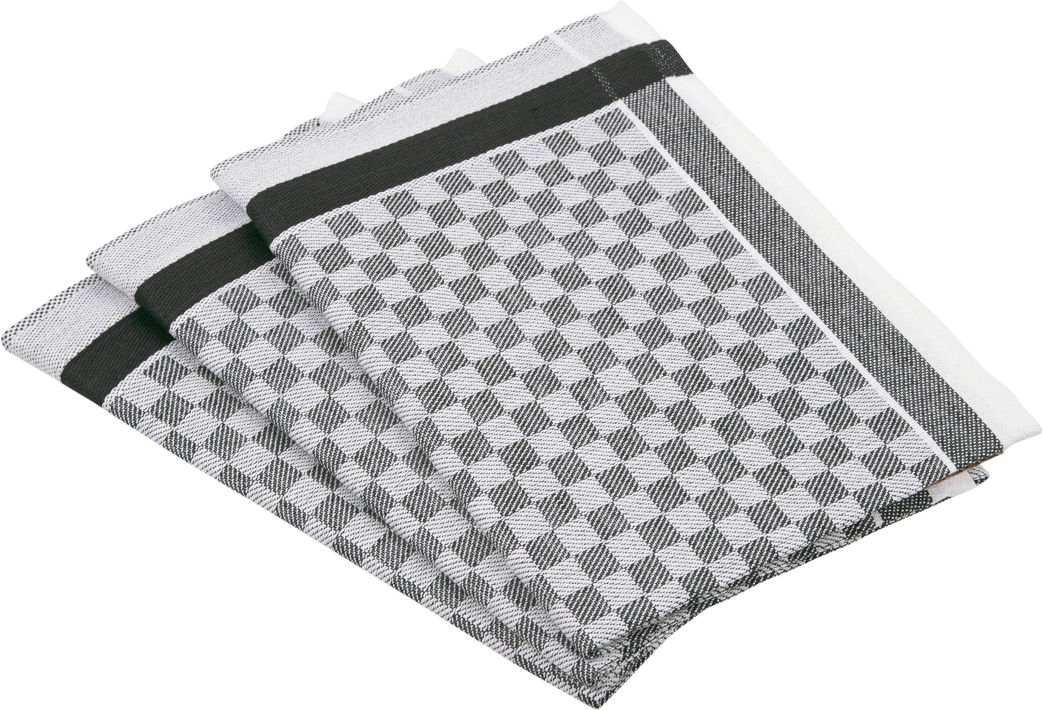 ROSS Geschirrtuch Exclusiv, (Set, 3-tlg), Karofond, 50x70 cm günstig online kaufen