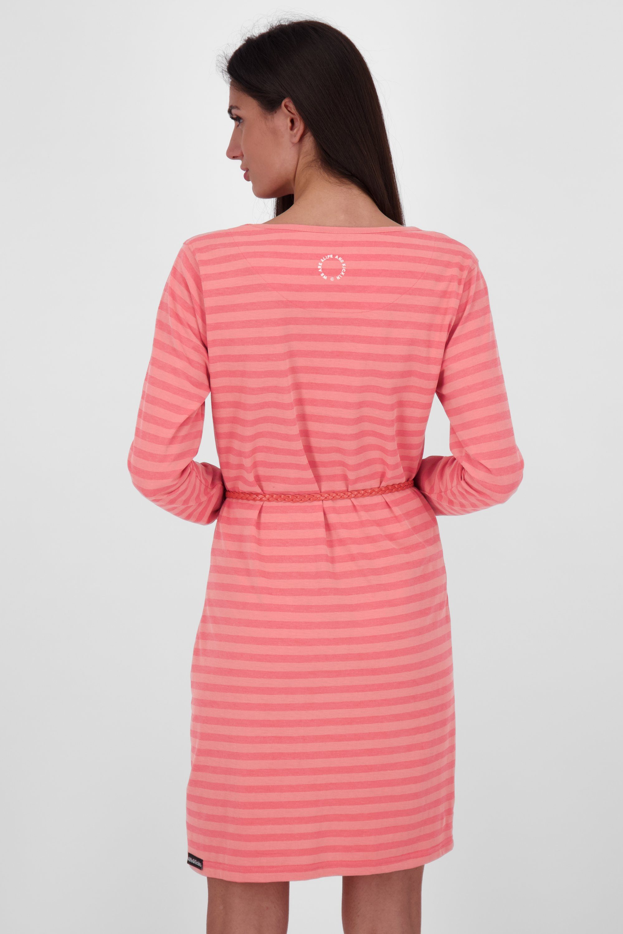 Damen Longsleeve Alife Kickin Langarmkleid, Dress & B Kleid coral Blusenkleid EllinAK melange