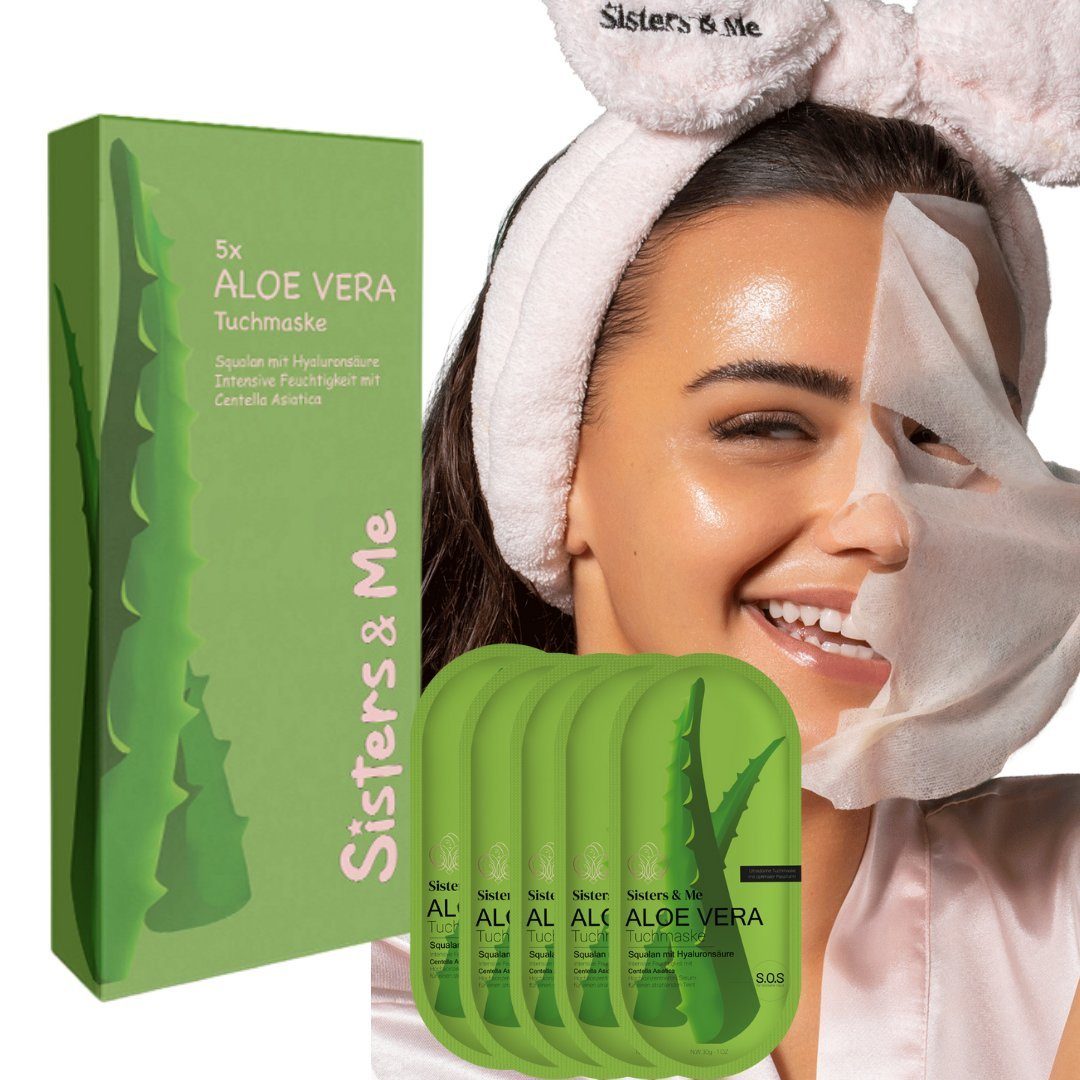 Asiatica, Gesichtsmaske Tuchmaske & 5x & Aloe mit Vera und Sisters Centella Sisters Squalan Me 5-tlg. Me
