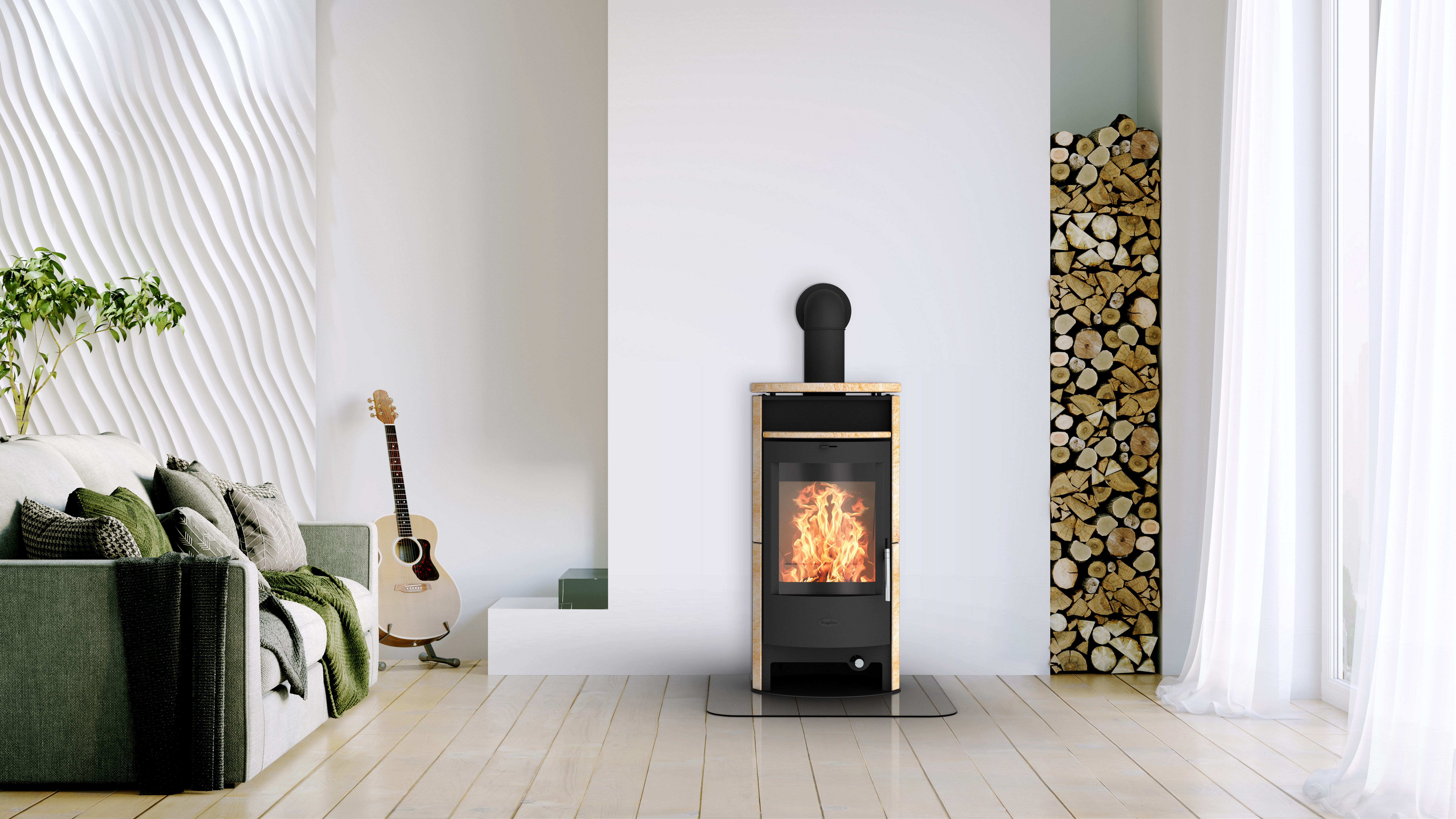 Fireplace Kaminofen Heathus Parma Sandstein, 6 kW, Dauerbrand, Dauerbrand günstig online kaufen