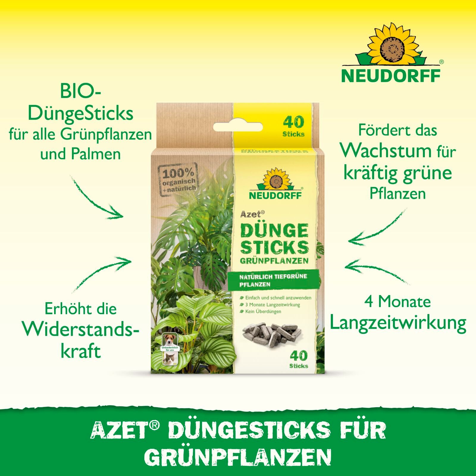 Neudorff Pflanzendünger Azet DüngeSticks für Grünpflanzen günstig online kaufen