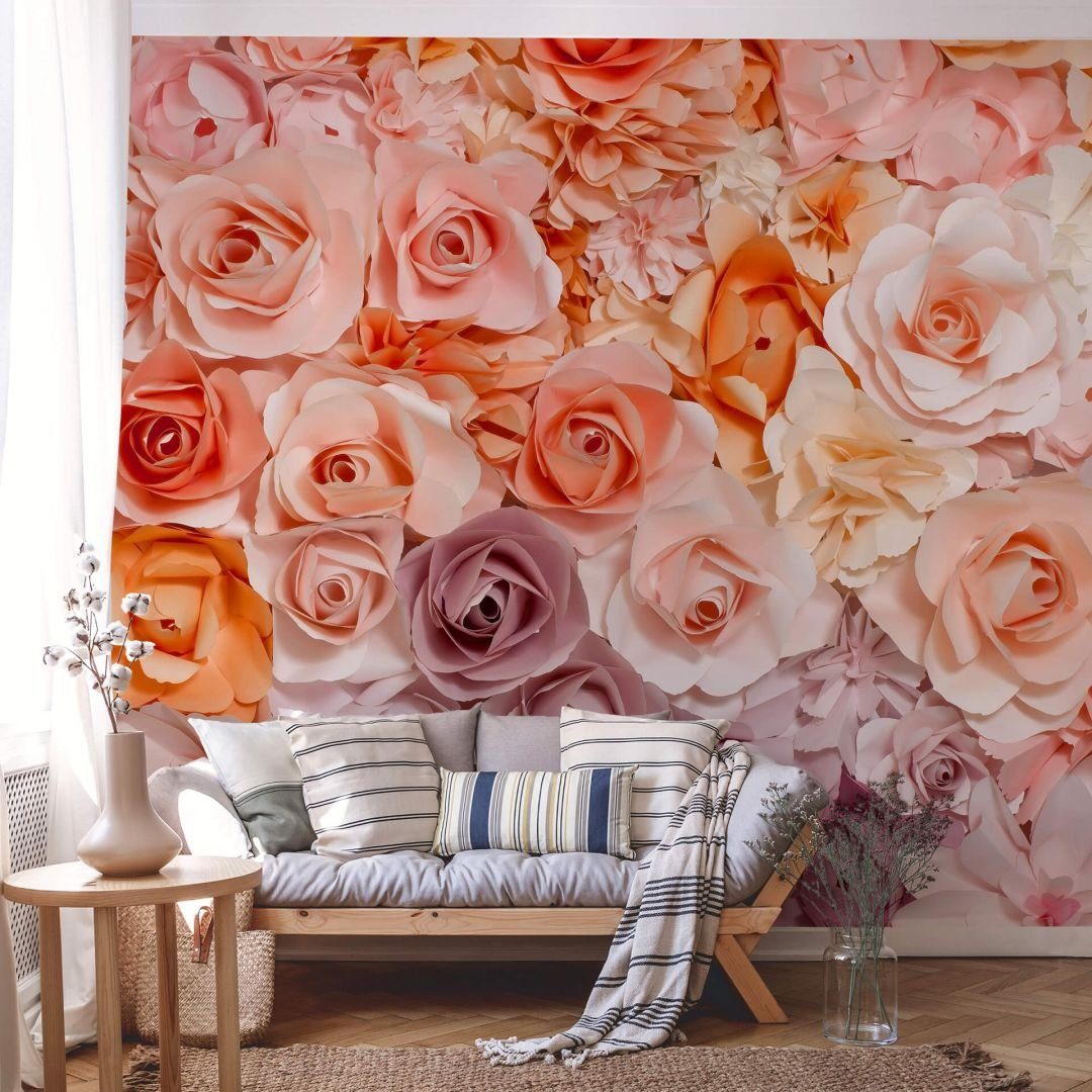 Genius Rosenstrauß + Wizard Wohnzimmer Tapete, Fototapete Fototapete Wandbild Rosen Bouquet modern Große Papiertapete