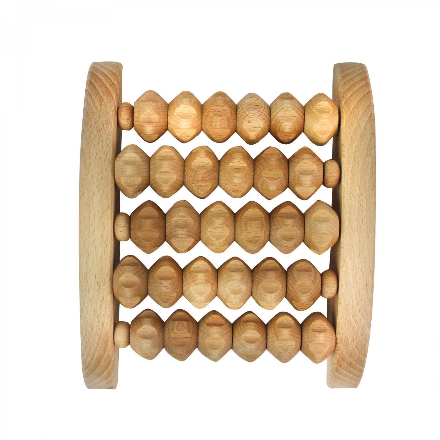 mitienda Massagegerät Fußmassagegerät aus Holz klein mit Rollensträngen