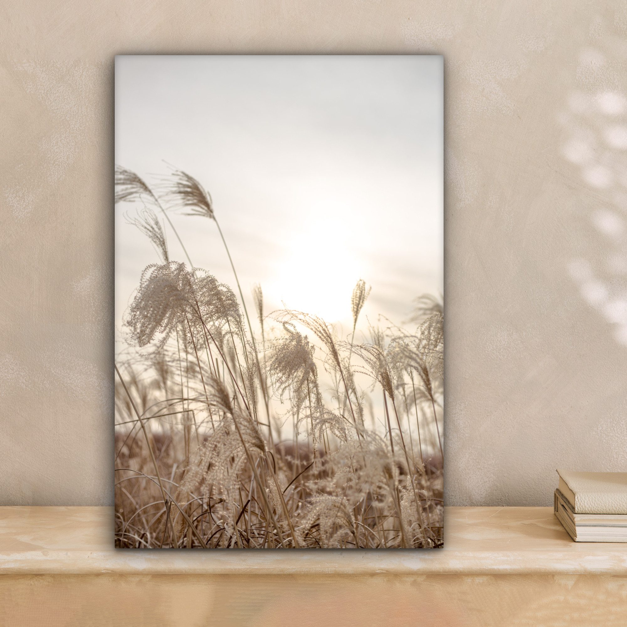 OneMillionCanvasses® Leinwandbild Schilf - Stilleben - Himmel, Fotodruck (1 günstig online kaufen