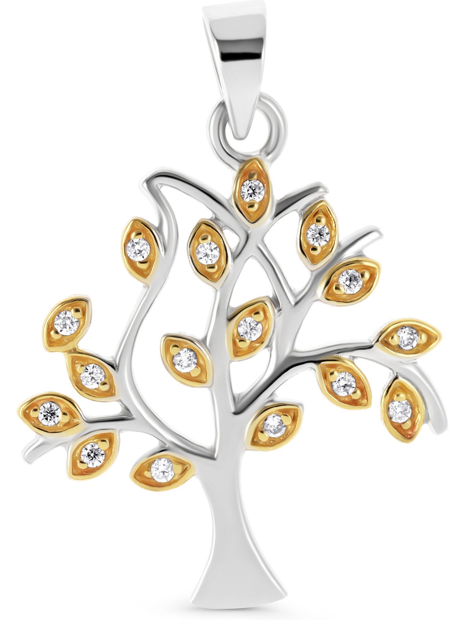 Kettenanhänger FAVS Damen-Anhänger 925er Silber 16 Zirkonia