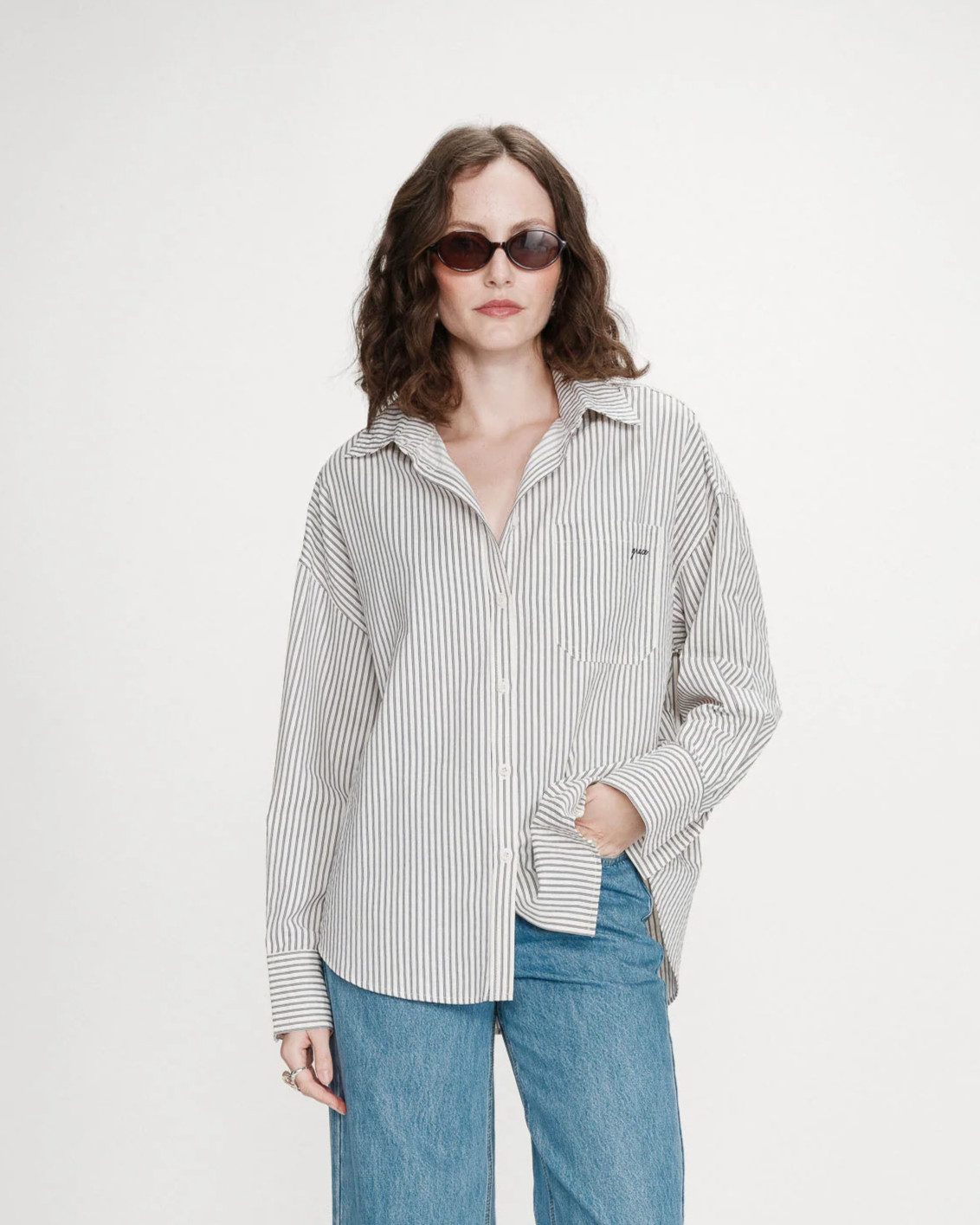Grace & Mila Hemdbluse BLUSE RAYEE DROITE VIPERA - gestreifte Hemdkragenbluse