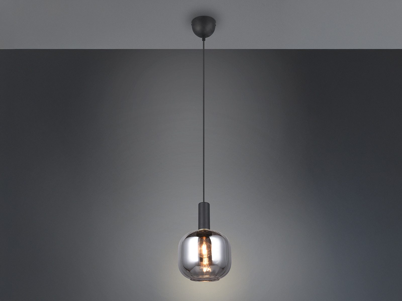 TRIO Leuchten LED Pendelleuchte, Dimmfunktion, LED wechselbar, warmweiß, Klein-e Lampenschirm Glas einflammig hängend Esstisch Couchtisch Ø20cm