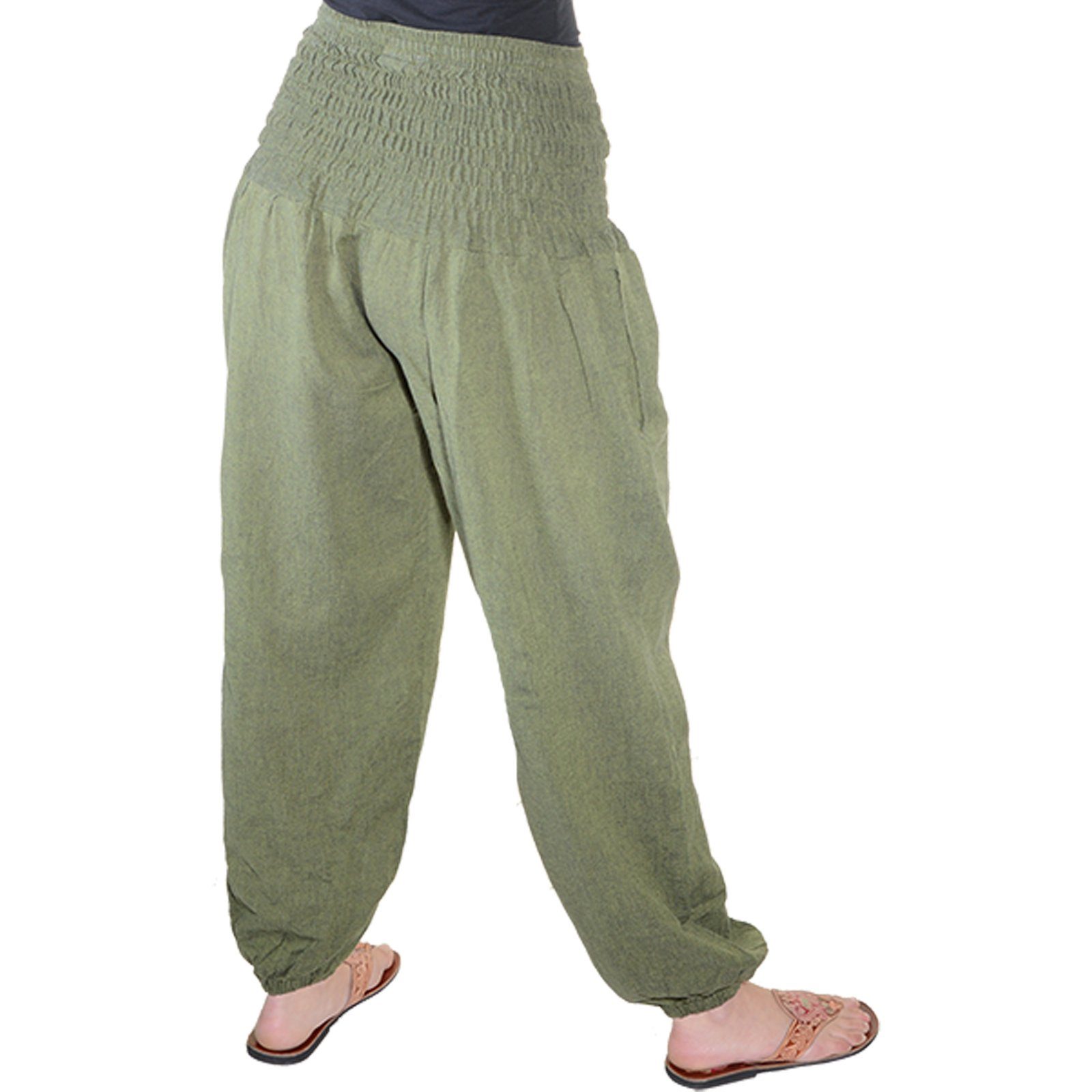 MAGIE Sommerhose KUNST Army Pluder-/Haremshose Kunst&Magie Haremshose Green Wellness Damen UND Hippie Yoga