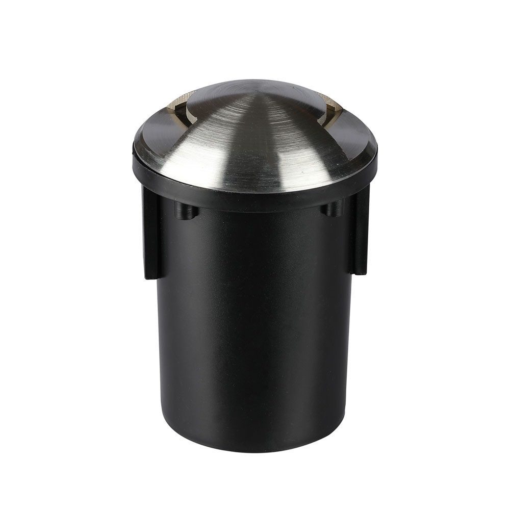 V-TAC Einbauleuchte, Leuchtmittel nicht inklusive, Bodenstrahler Außenleuchte Edelstahl schwarz silber IP67 D 8,7 cm