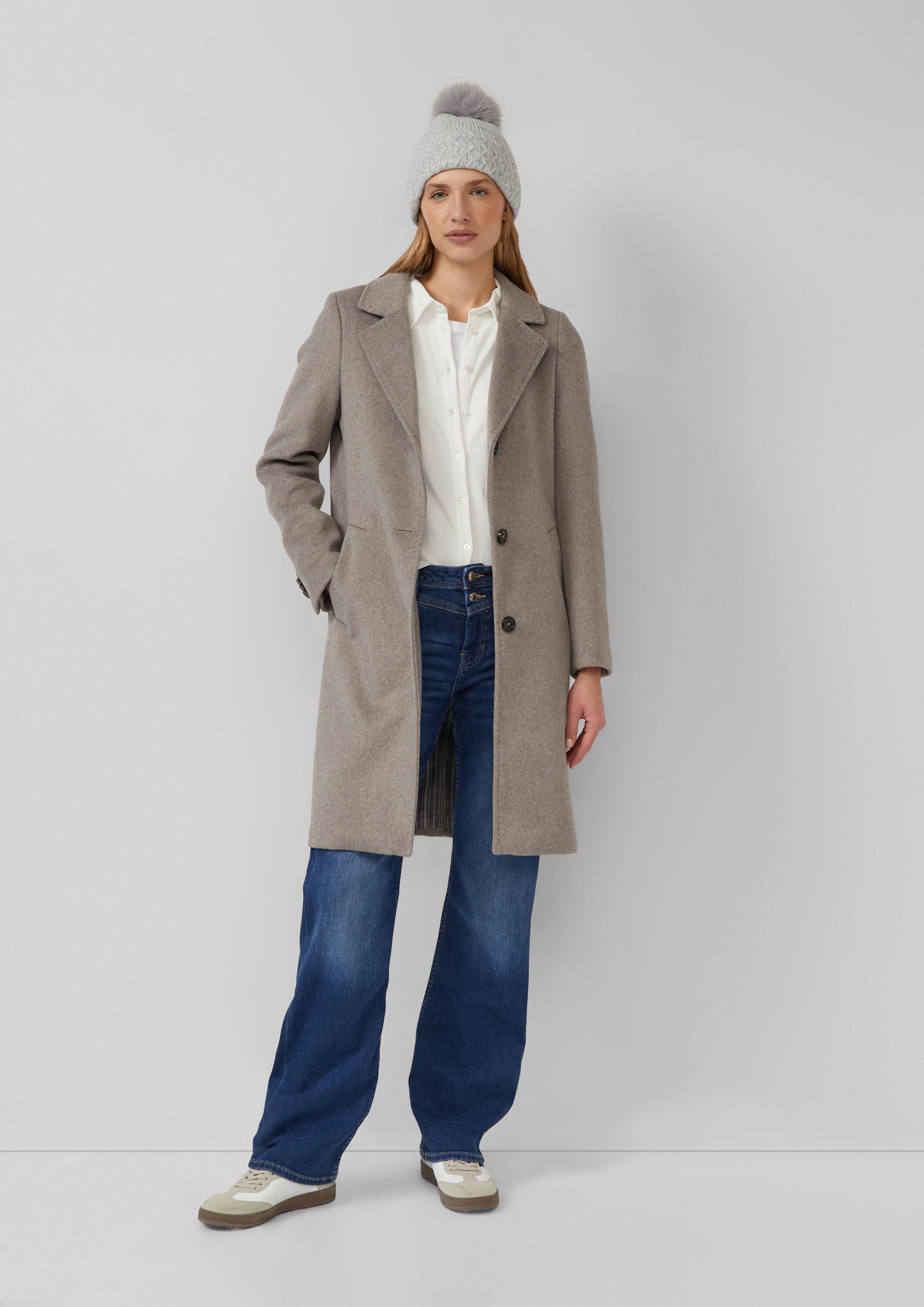 s.Oliver Strickmütze Mütze Strickmütze mit Fellimitat-Bommel und Fleece-Ein günstig online kaufen