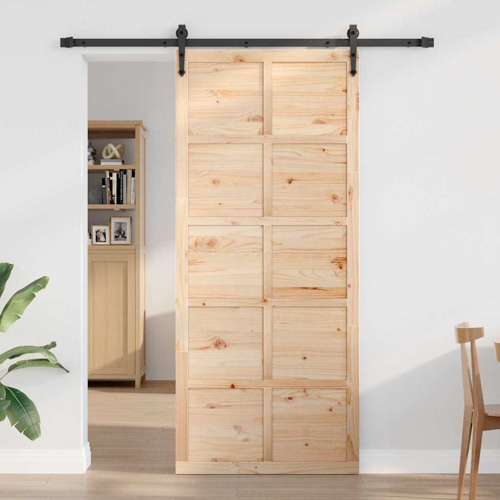 vidaXL Schiebetür Scheunentür Braun 100 x günstig online kaufen