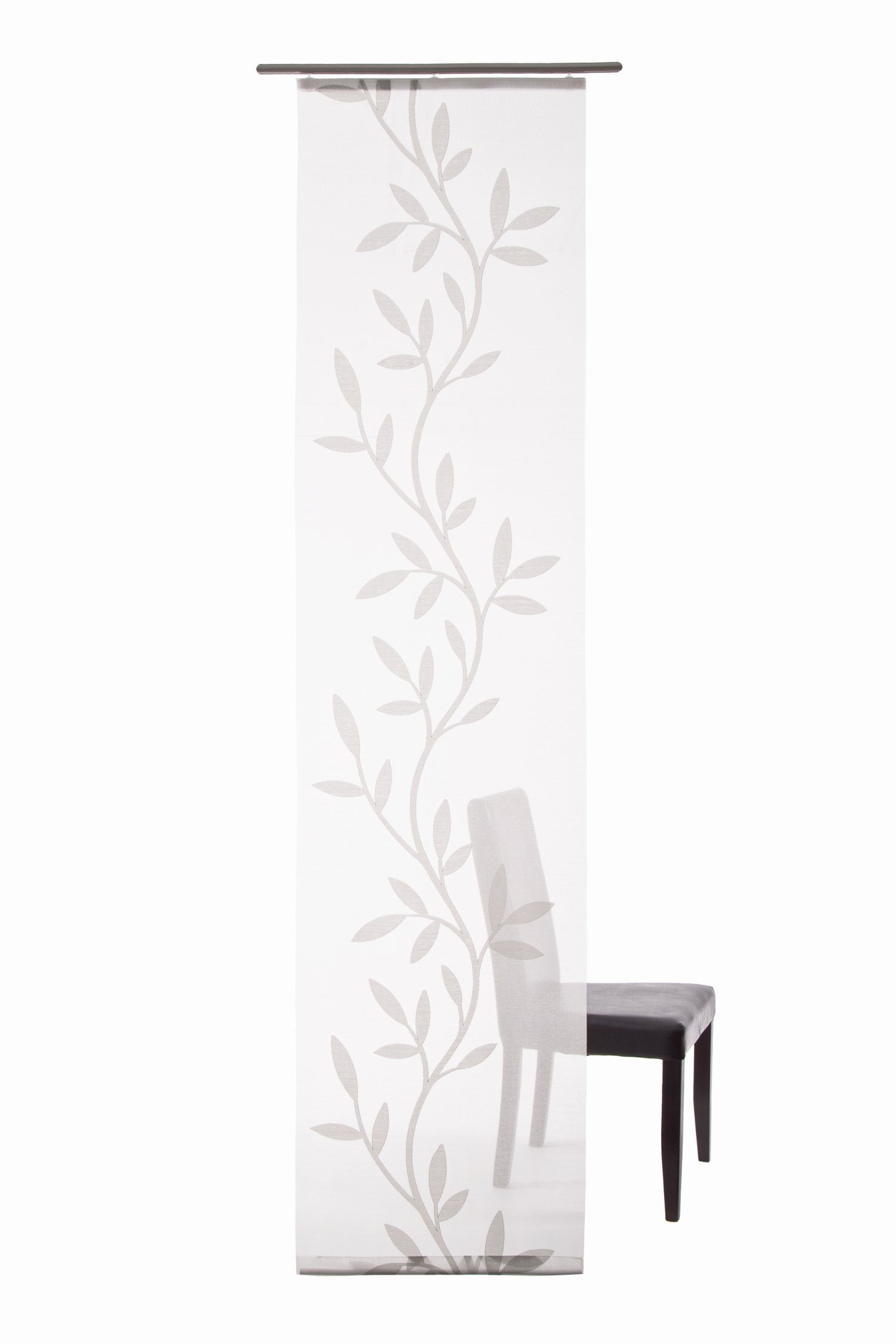 Lichtschutz, Flächenvorhang Vorhang, weiß, grau Farbe: Olivia 60x245cm HOMING,