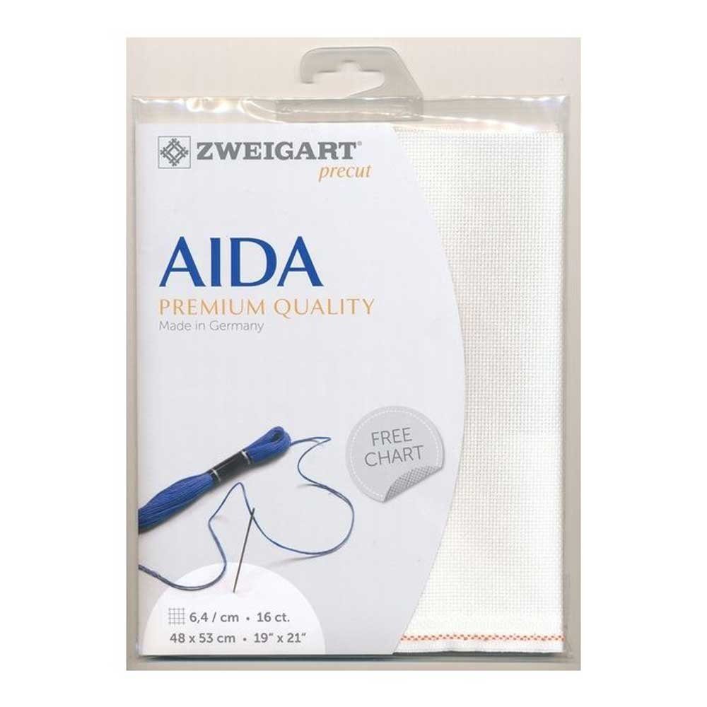 Zweigart Kreativset AIDA Zweigart Precute 16 ct. Aida 3251 Farbe 101 milchig weiß, (embroidery kit by Marussia)